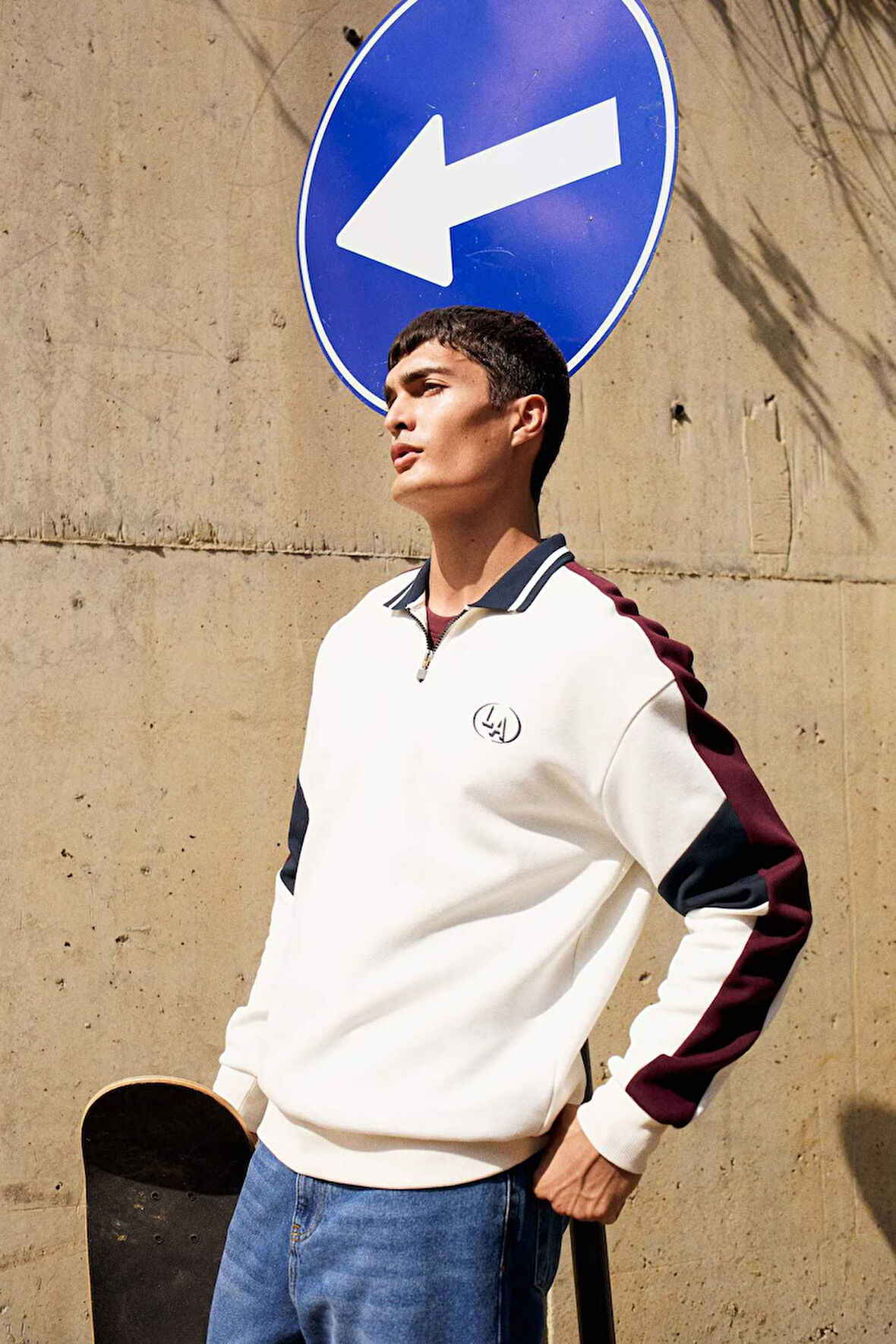 Boxy Fit Polo Yaka Sweatshirt