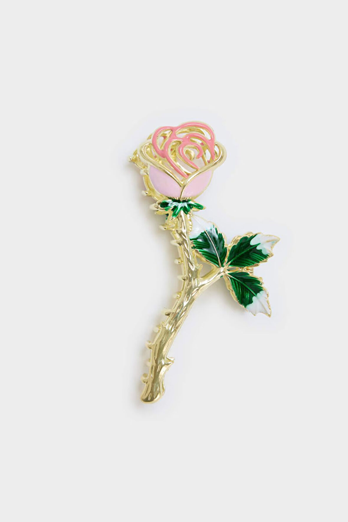 Kadın Pembe Gül Detaylı Mandal Toka