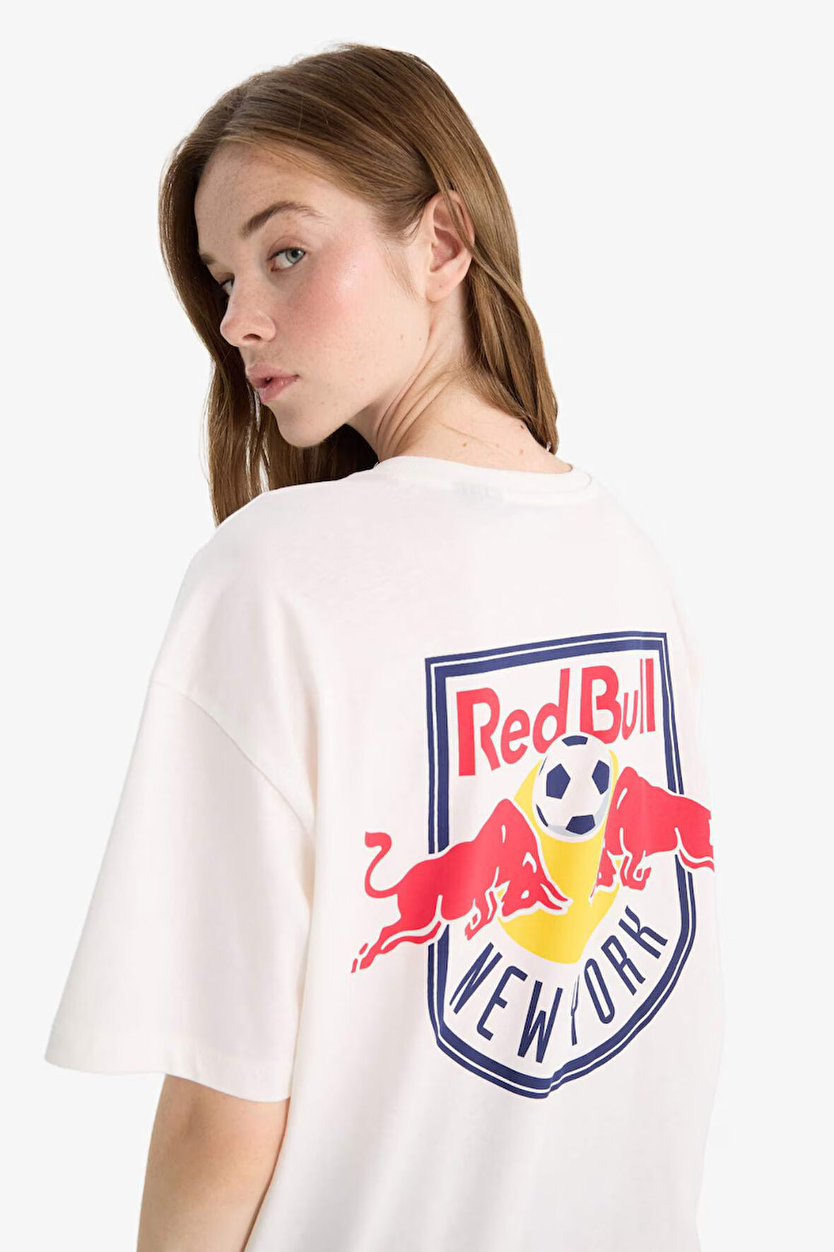 MLS Oversize Geniş Kalıp Bisiklet Yaka Sırt Baskılı Kısa Kollu Tişört