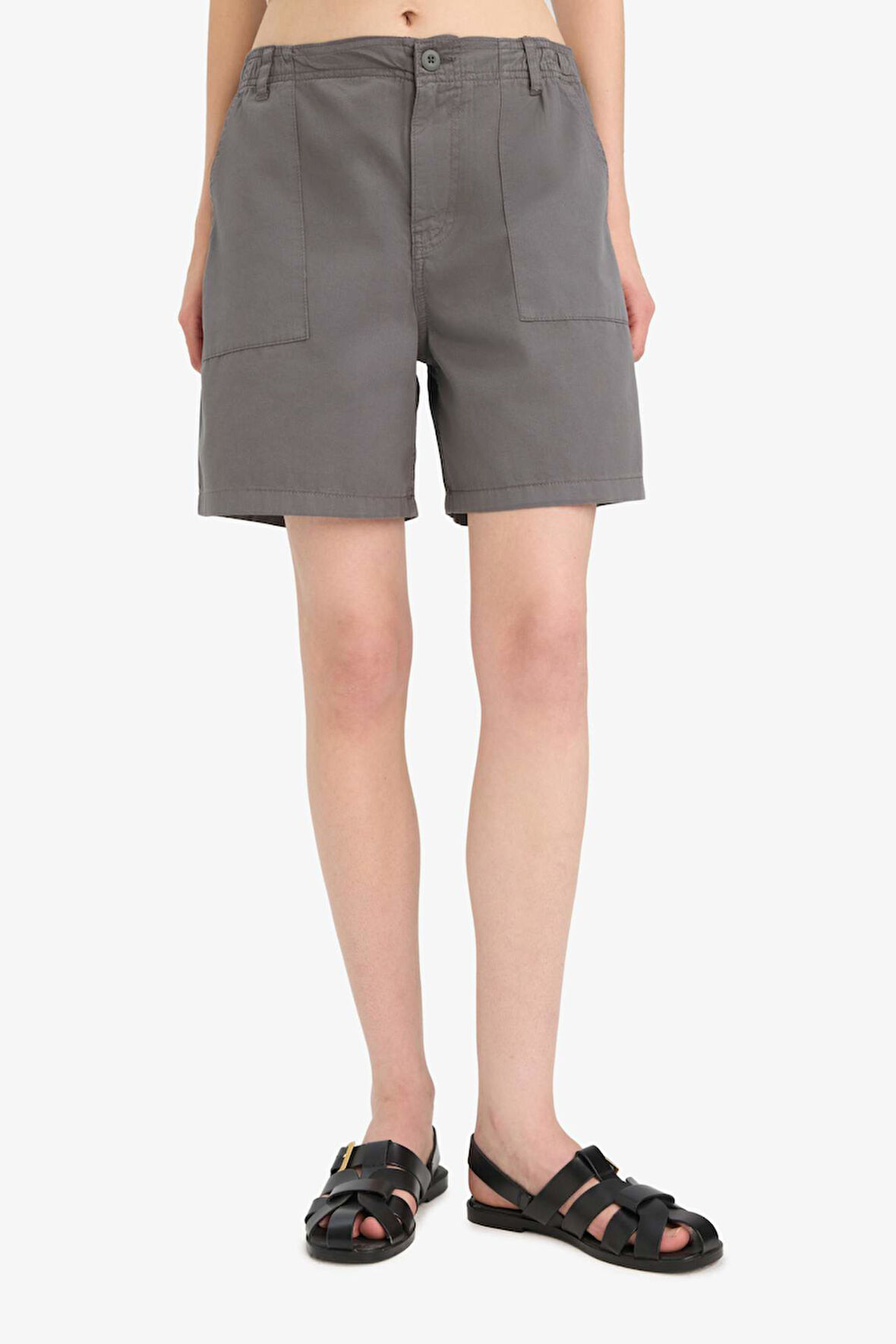 DeFacto Coool Normal Bel Kısa Paça Gabardin Bermuda Şort F3318AX25SMAR193