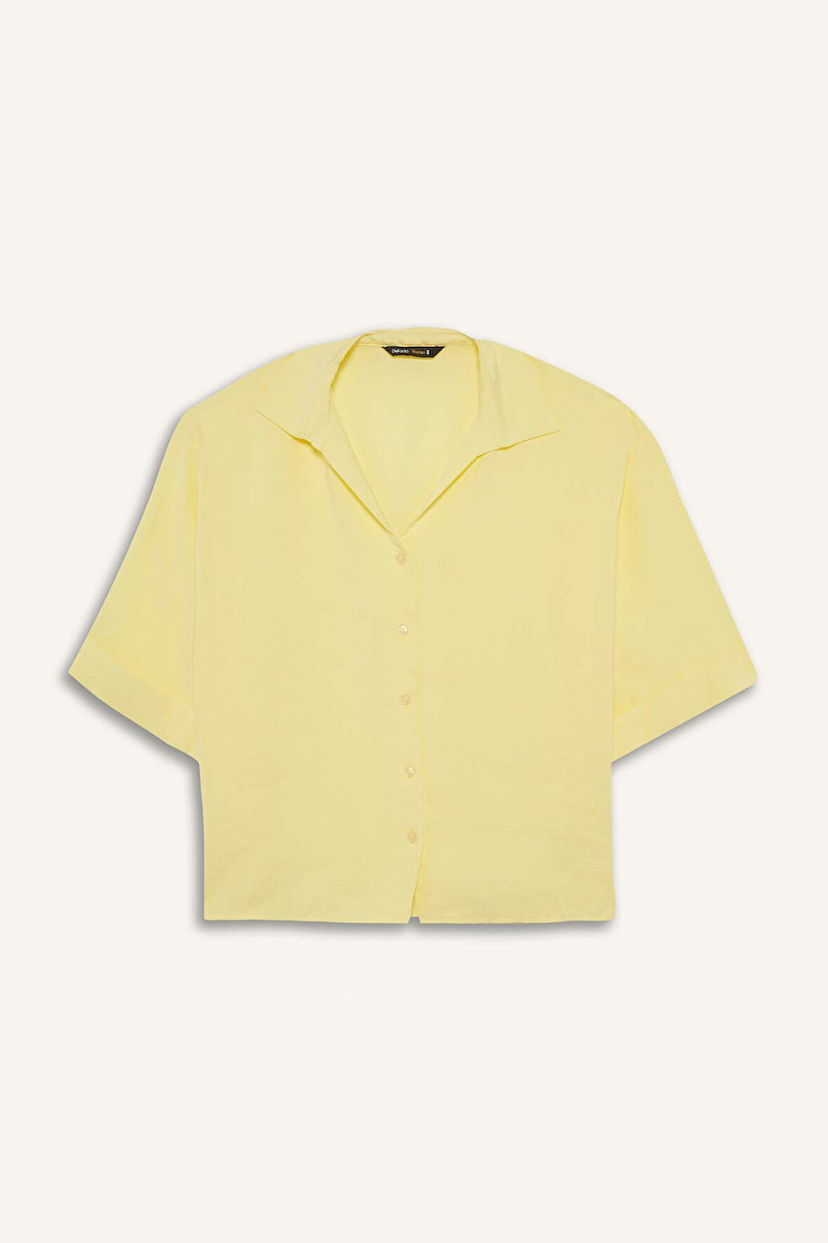 Oversize Geniş Kalıp Gömlek Yaka Modal Uzun Kollu Gömlek