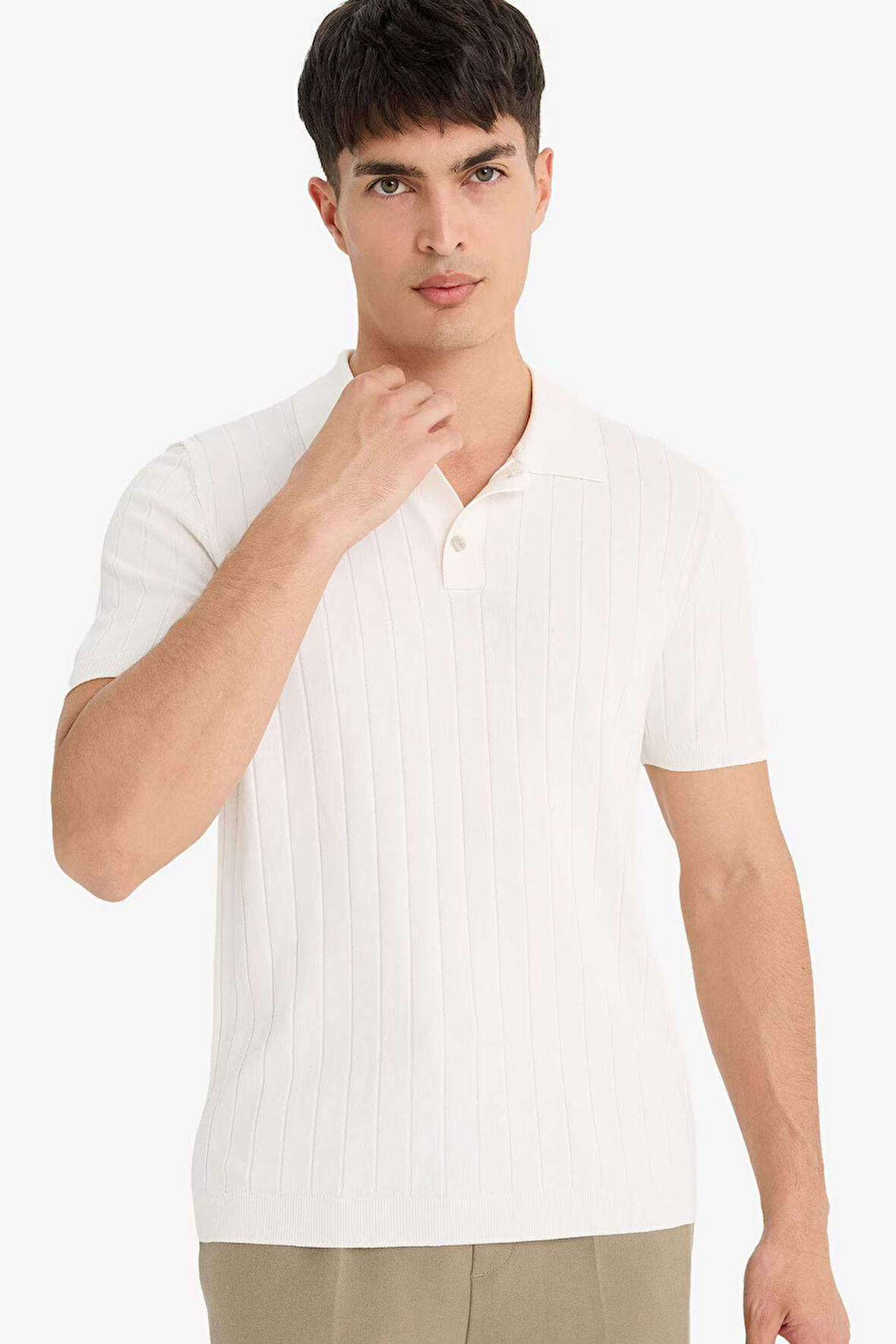 DeFacto Standart Fit Polo Yaka Triko Kısa Kollu Tişört F6063AX25SMER140