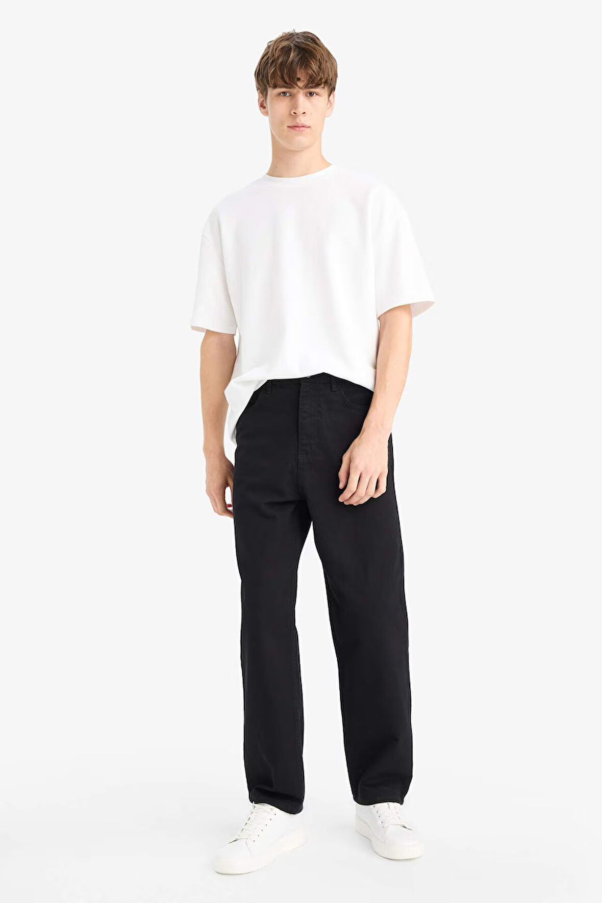 %100 Pamuk Baggy Fit Geniş Paça Jean Pantolon