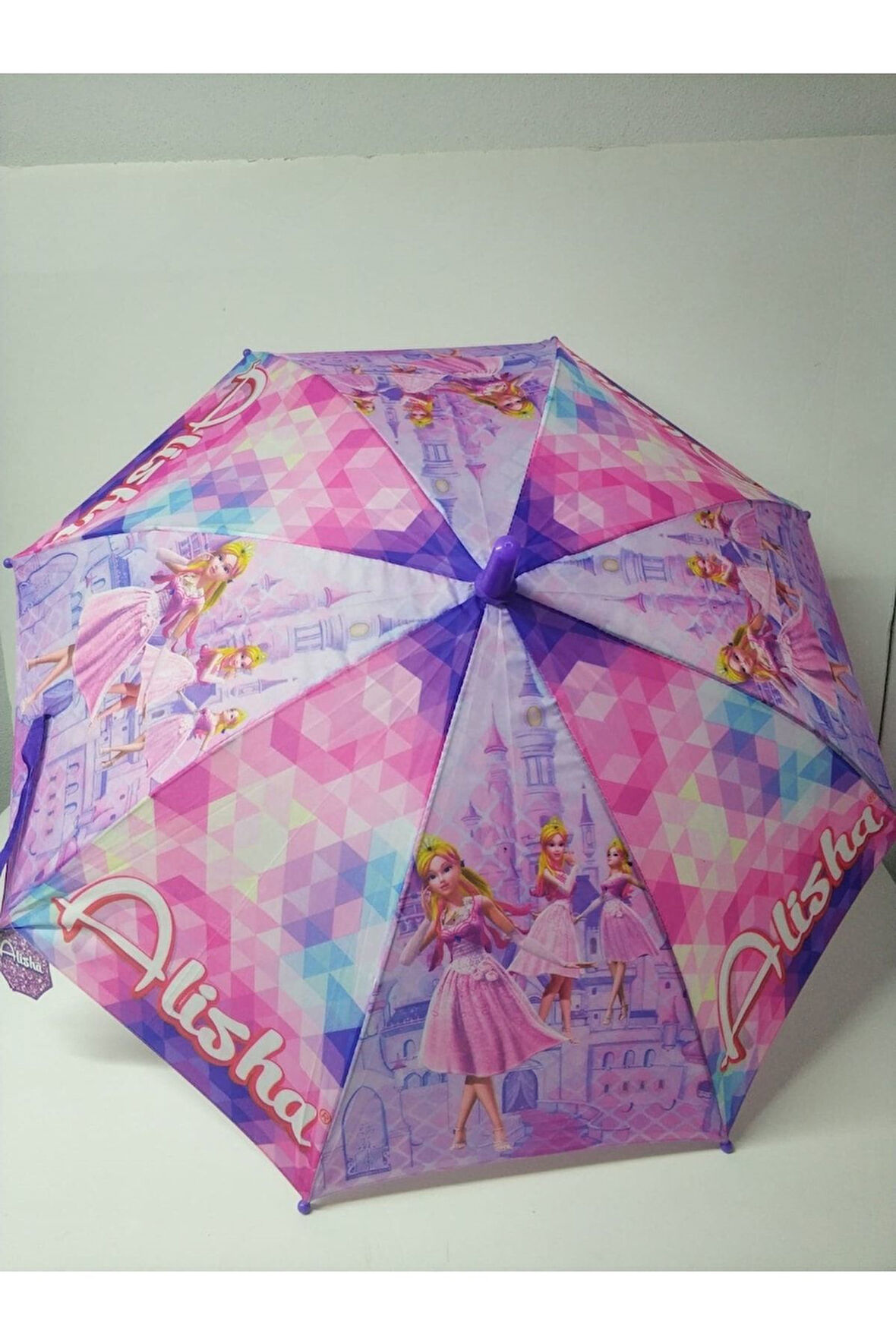 Alisha Kız Çocuk Şemsiyesi Pembe Desenli