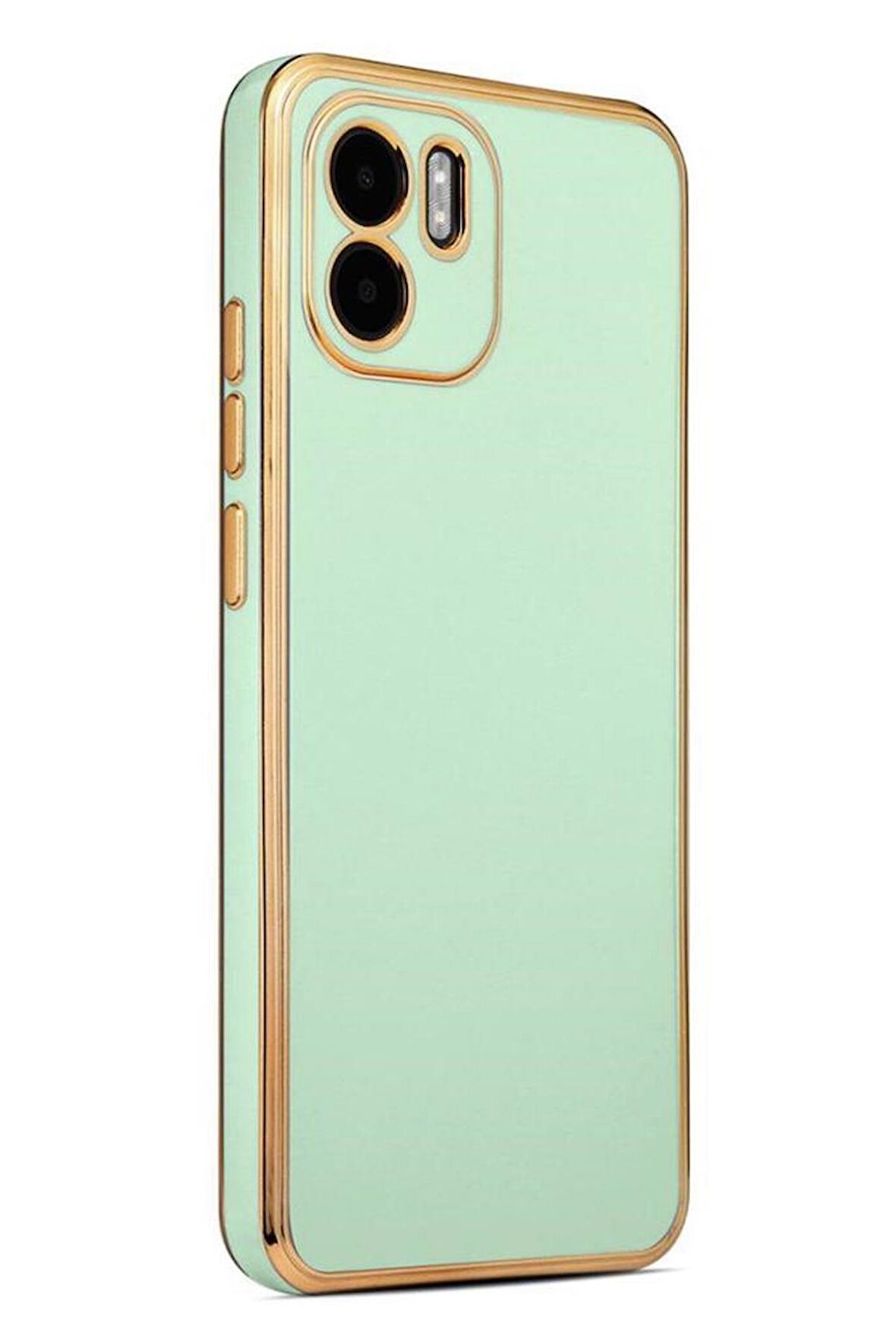 Xiaomi Redmi A1 Kılıf Kamera Korumalı Altın Kenar Tasarım Silikon