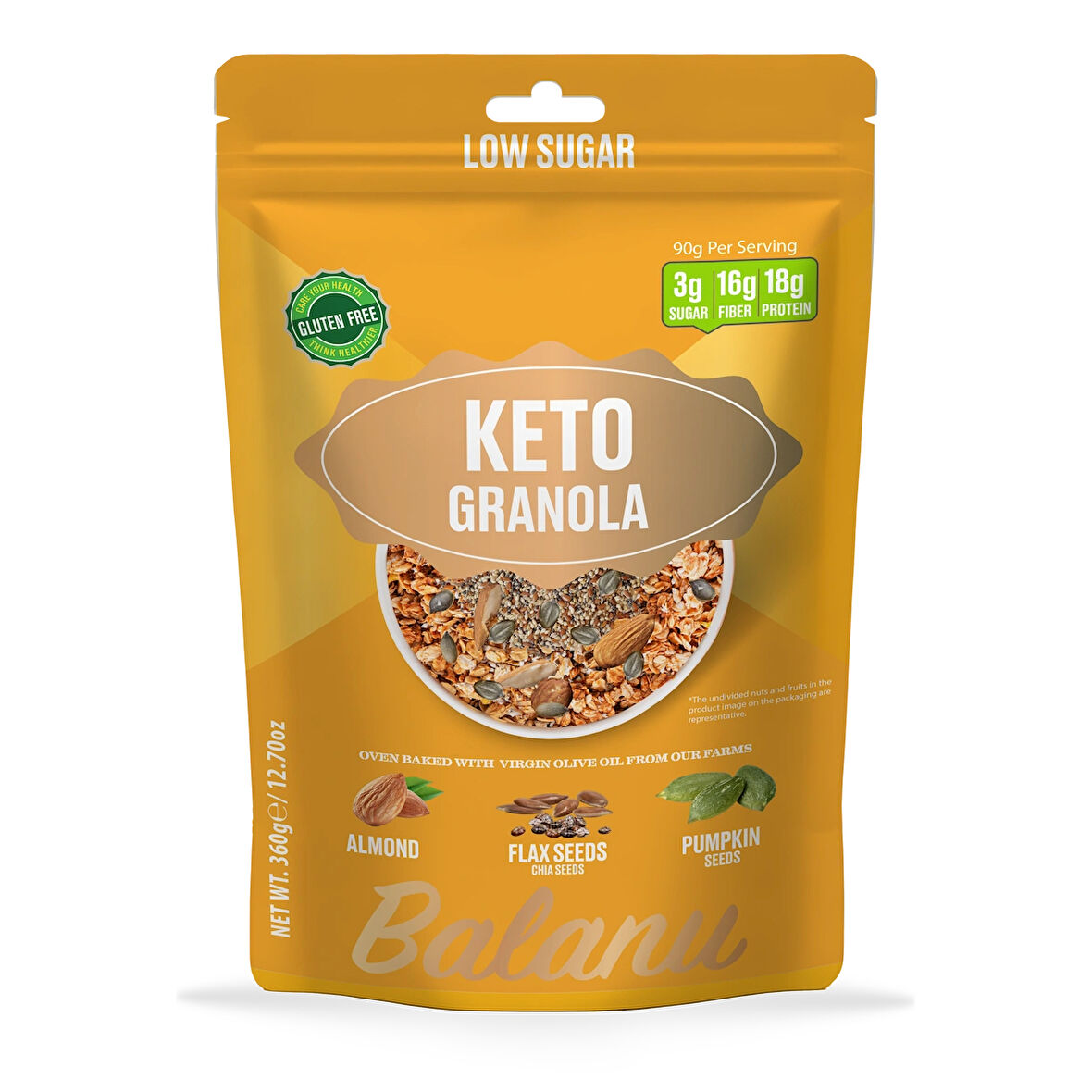 Düşük Şekerli Keto Granola 360 Gr