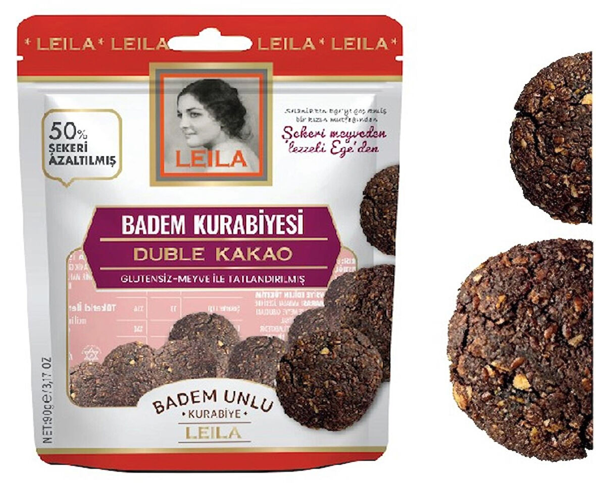 Leila Double Kakaolu Badem Kurabiyesi 90 Gr