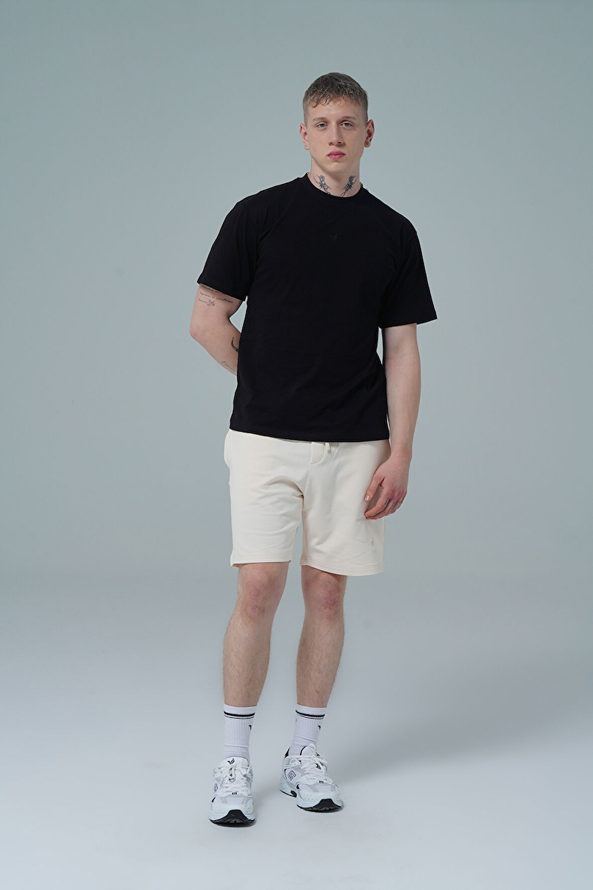 George Phoenix Daily Core - Bej Rahat Kesim Pamuklu Erkek Spor Şortu