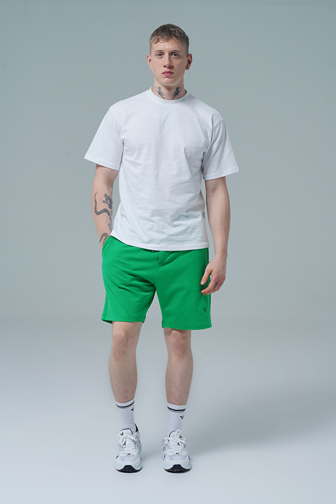 George Phoenix Daily Core - Yeşil Rahat Kesim Pamuklu Erkek Spor Şortu