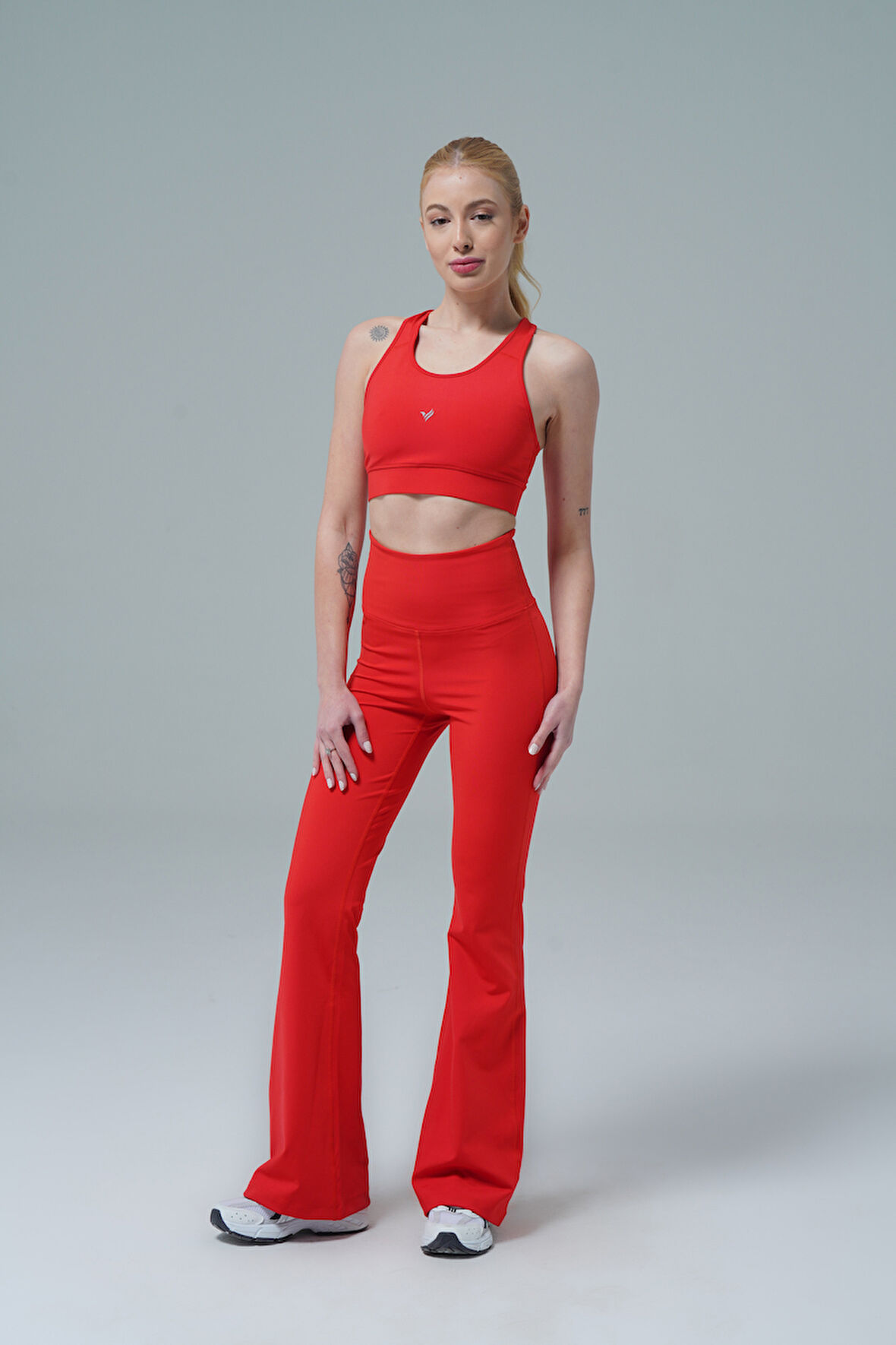 George Phoenix Aero Motion - Kırmızı Yüksek Bel Push-Up Toparlayıcı İspanyol Paça Tayt