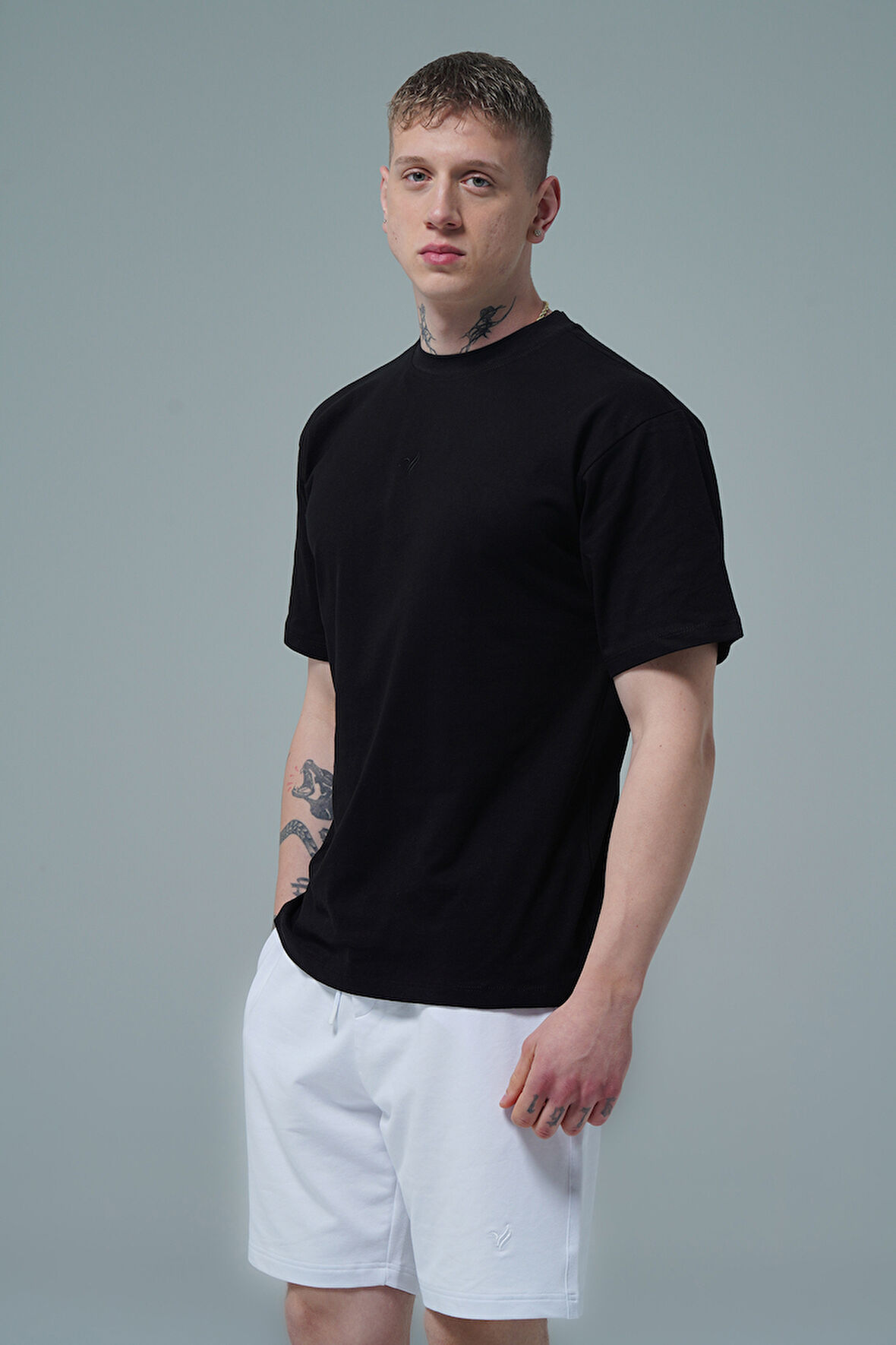 George Phoenix Pure Comfort - Siyah Rahat Kesim %100 Pamuklu Basic Erkek Tişörtü