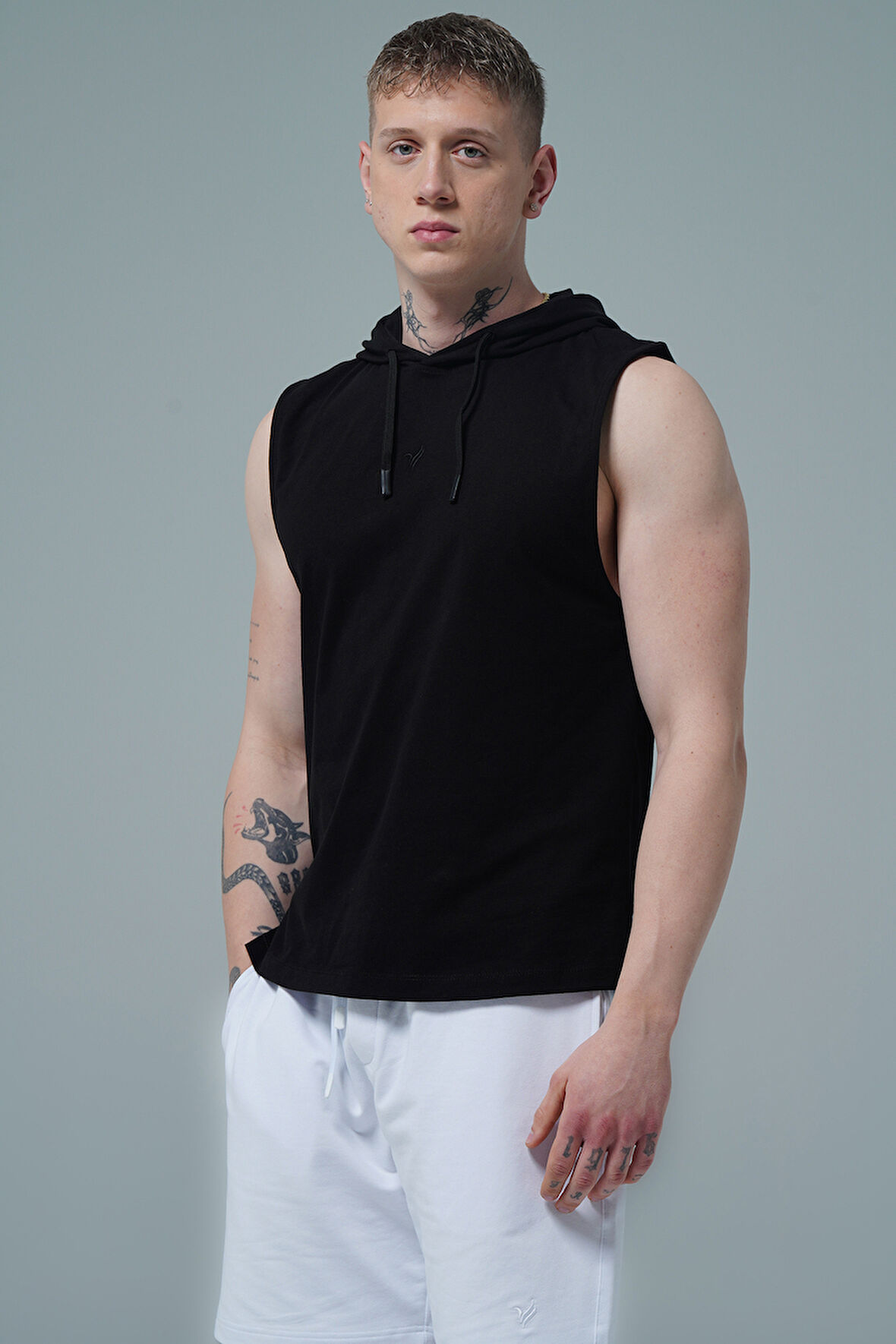 George Phoenix Pure Comfort - Siyah Rahat Kesim Kapüşonlu Erkek Spor Atleti