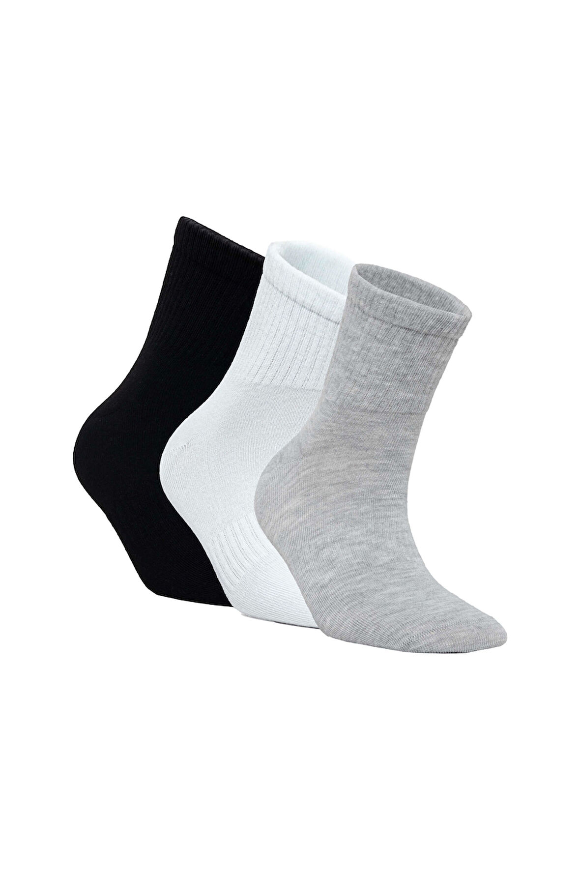 George Phoenix Cloud Socks - Uzun Konç Spor Çorap 3 Çift (Siyah-Beyaz-Gri)