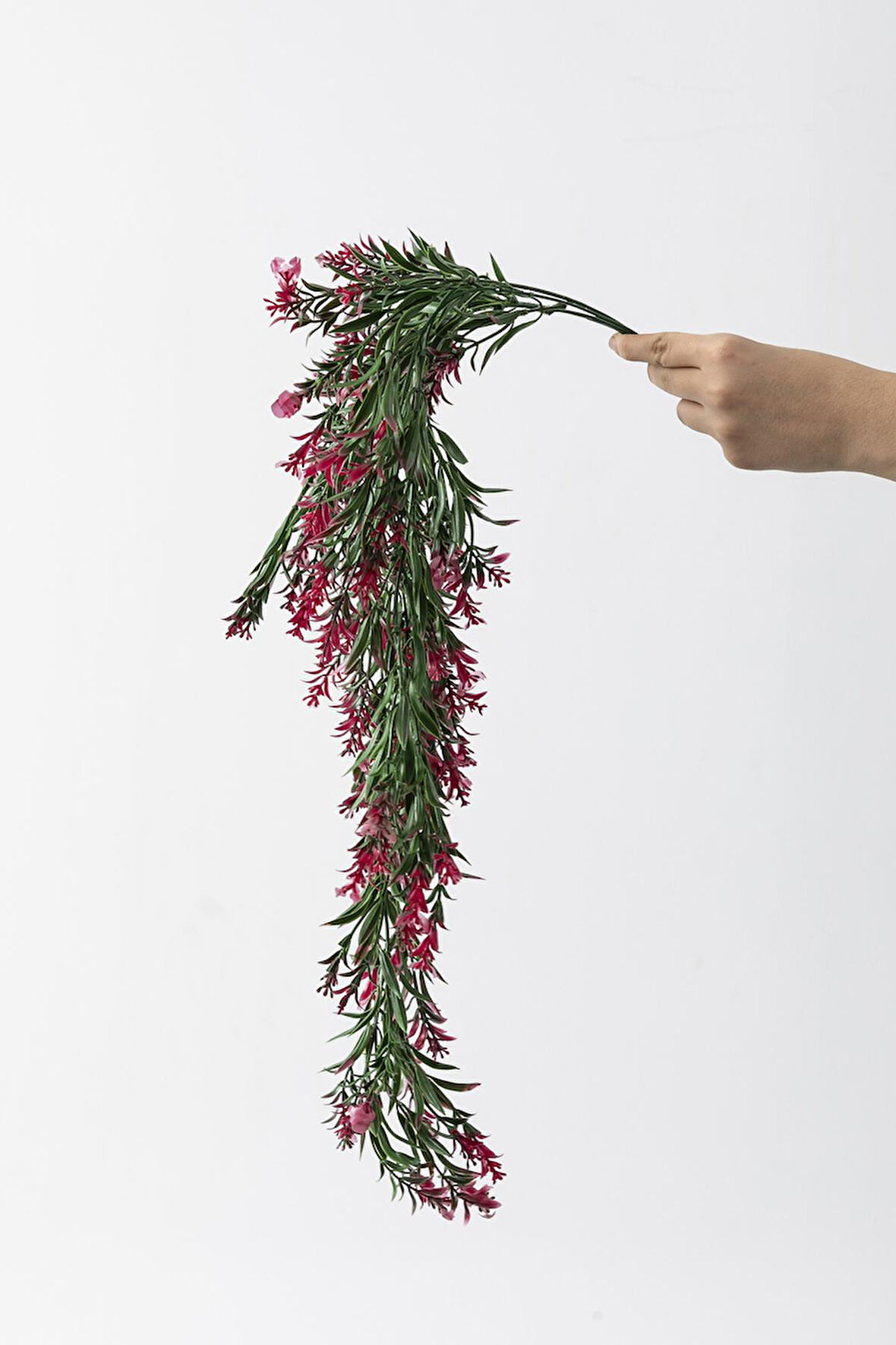 Yapay Sarmaşık Uv Korumalı Küpe Yeşil Pembe 80 Cm 5 Dal