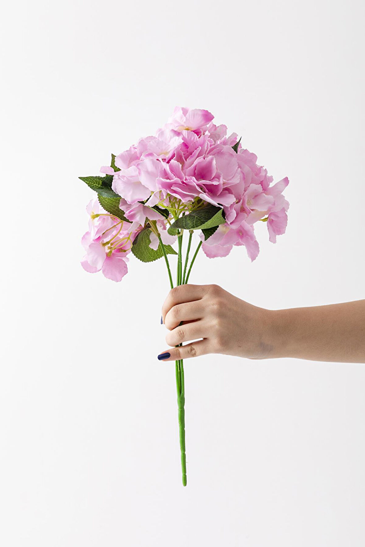 Yapay Ortanca Çiçeği Pembe 45 Cm 7 Dal