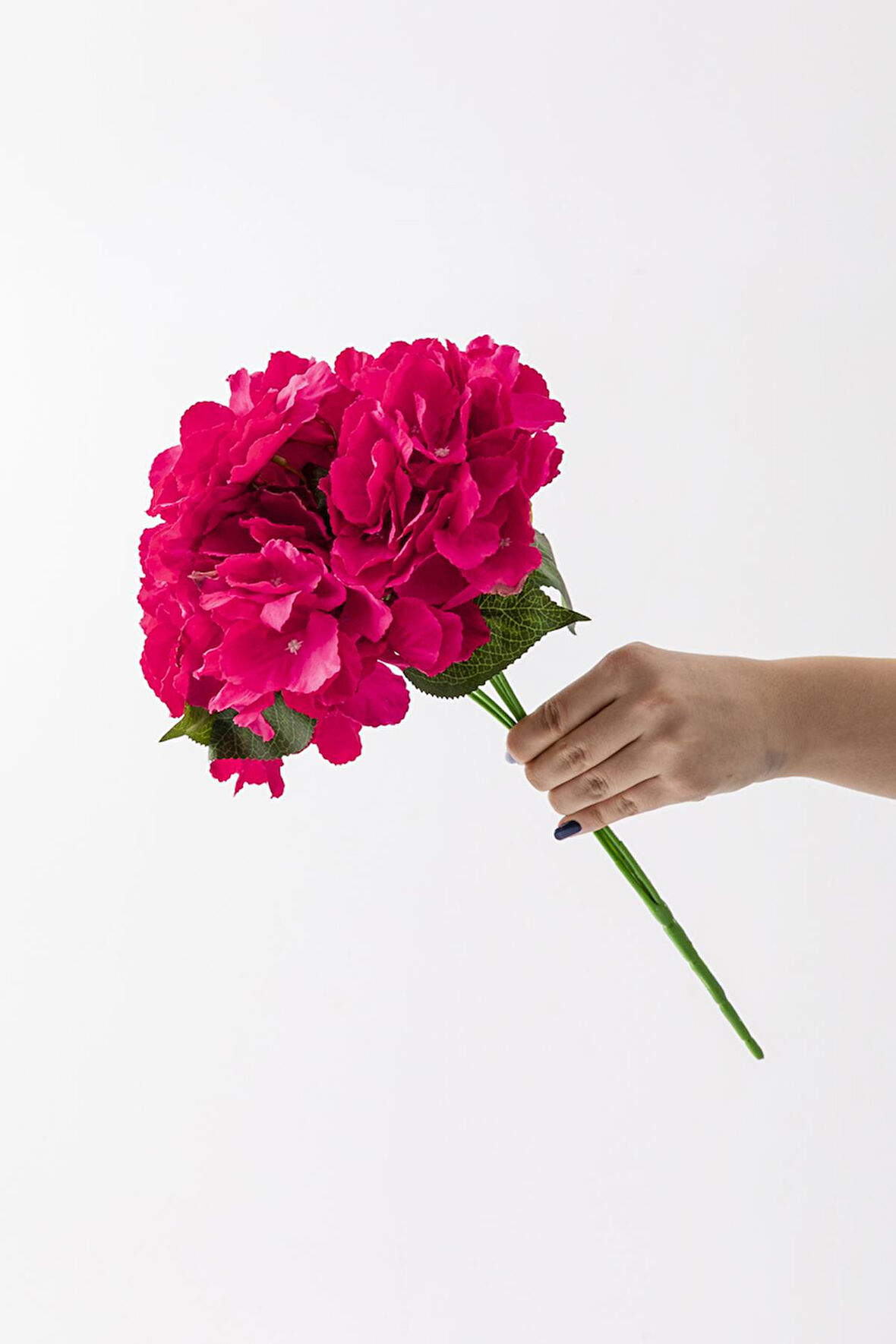 Yapay Ortanca Çiçeği Fuşya 45 Cm 7 Dal