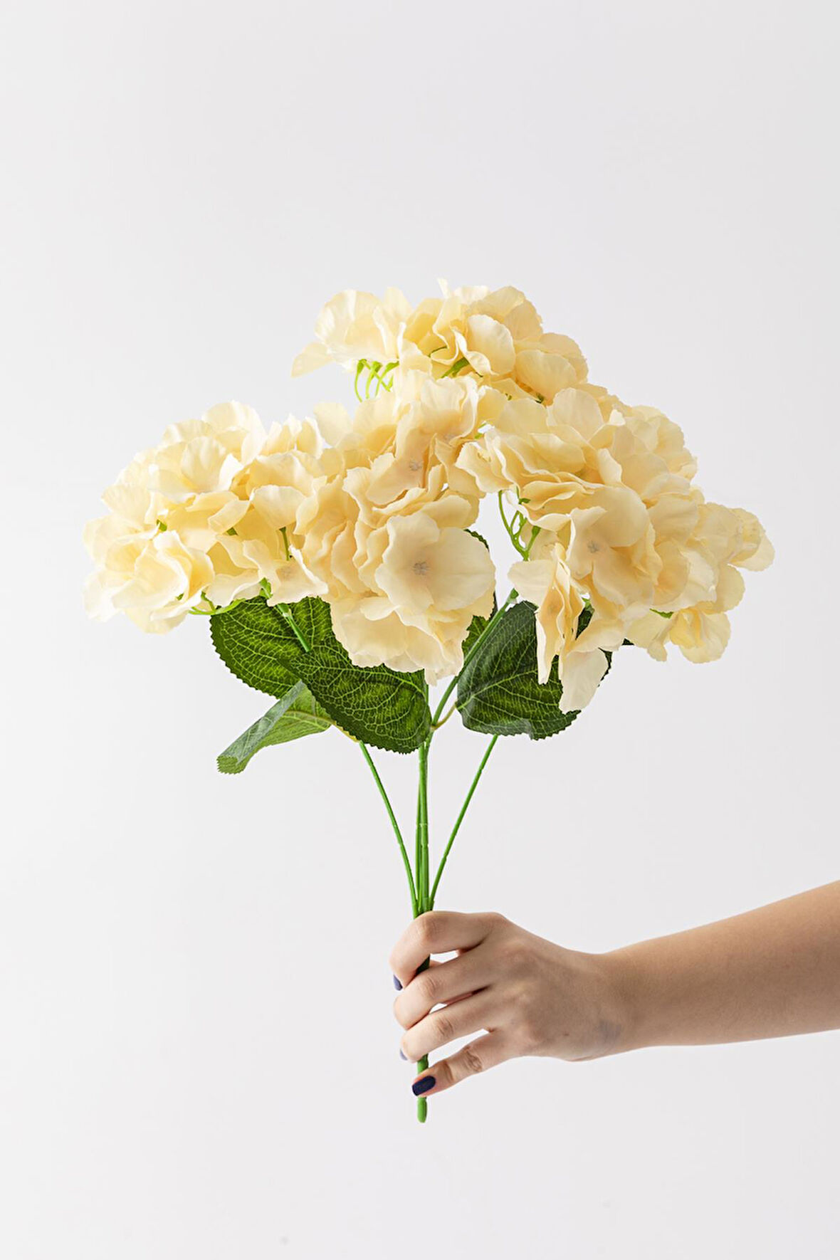 Yapay Ortanca Çiçeği Açık Somon 45 Cm 7 Dal