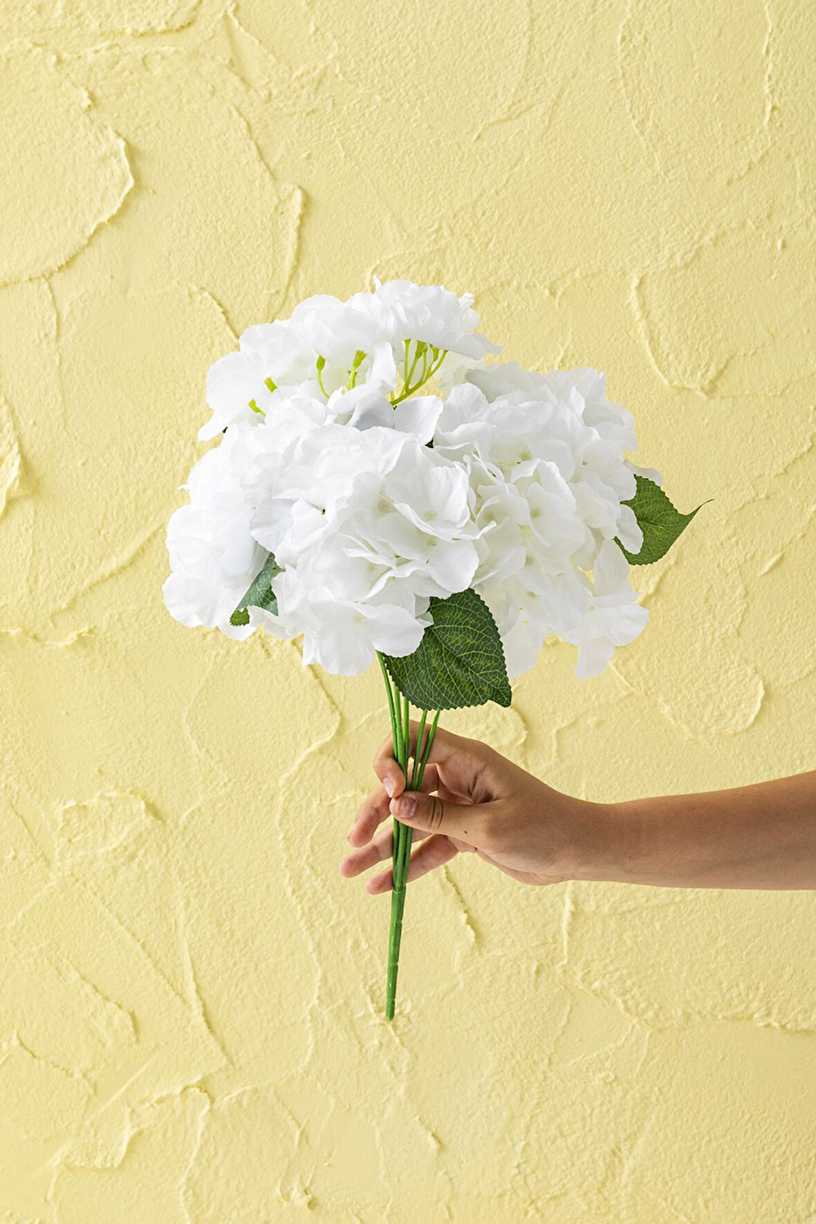 Yapay Ortanca Çiçeği 35 Cm 7 Dal Beyaz