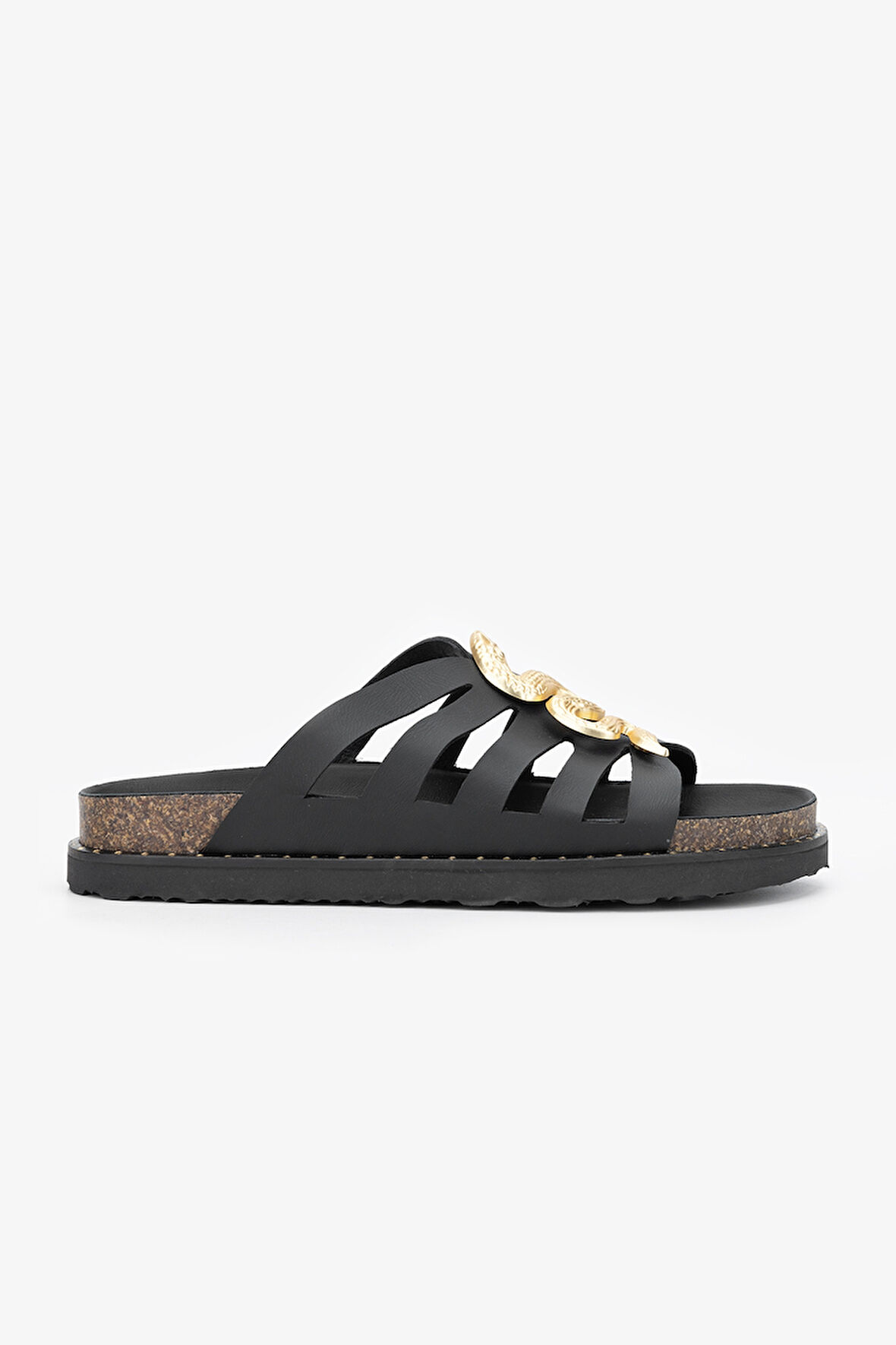 Valmenti Anna Kadın Siyah Hakiki Deri Terlik 985 24-6503 BN TRLK Y24