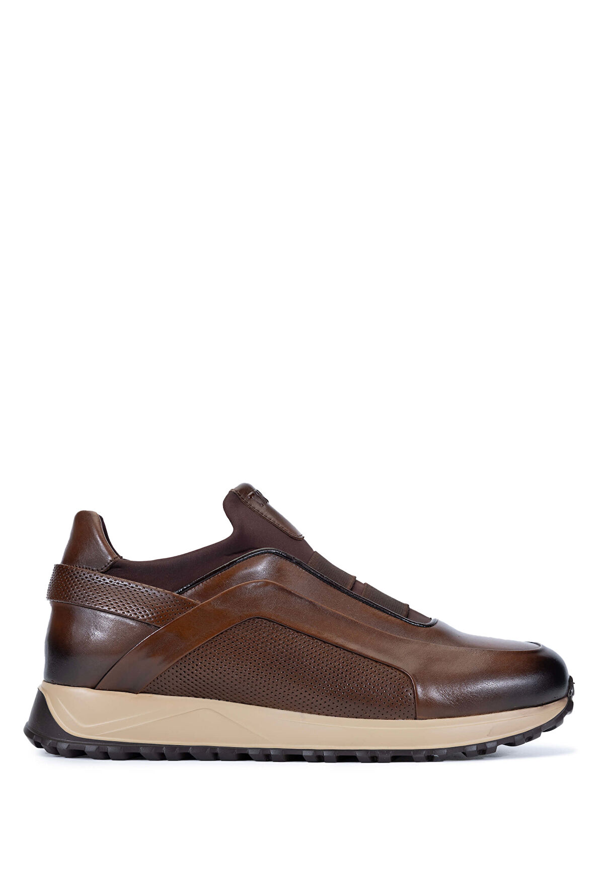 Tamer Tanca Erkek Hakiki Deri Kahverengi Sneakers & Spor Ayakkabı 383 6094 ERK AYK Y24 KAHVE SLVR