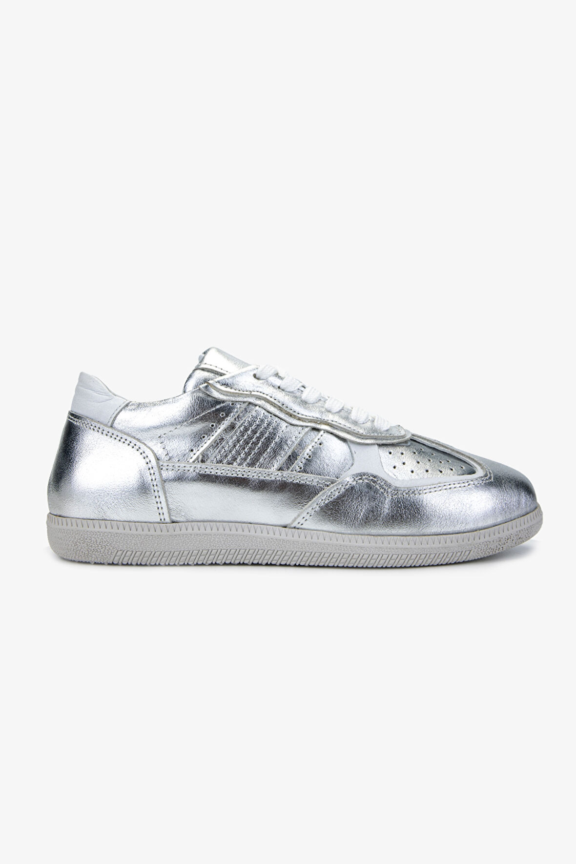 Valmenti Kadın Hakiki Deri Gri Sneakers & Spor Ayakkabı 1044 1000-V BN AYK Y24 GUMUS