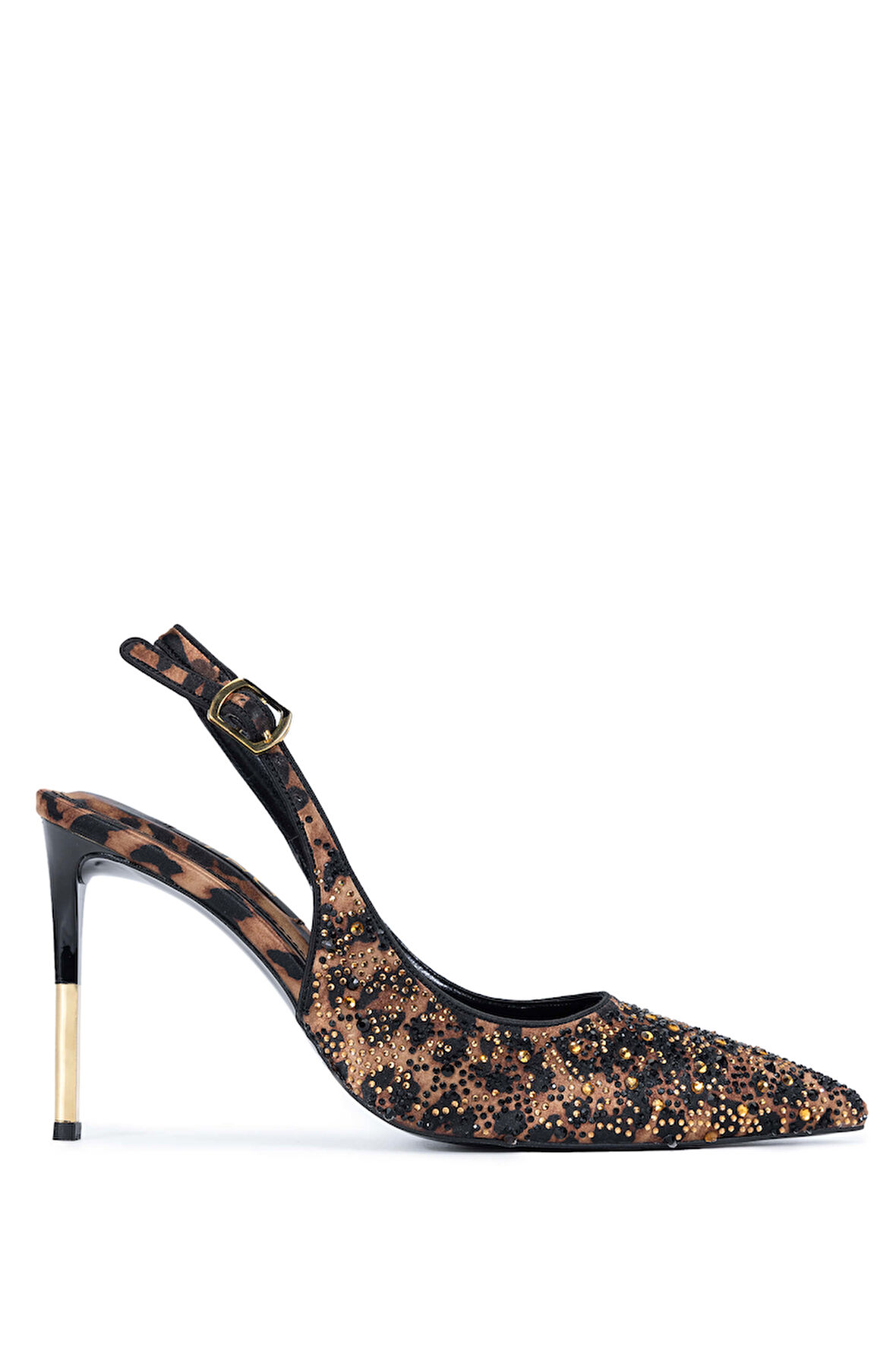 Tamer Tanca Kadın Vegan Leopar Stiletto Ayakkabı 1007 9029 BN SNDLT Y24 LEOPAR TAS