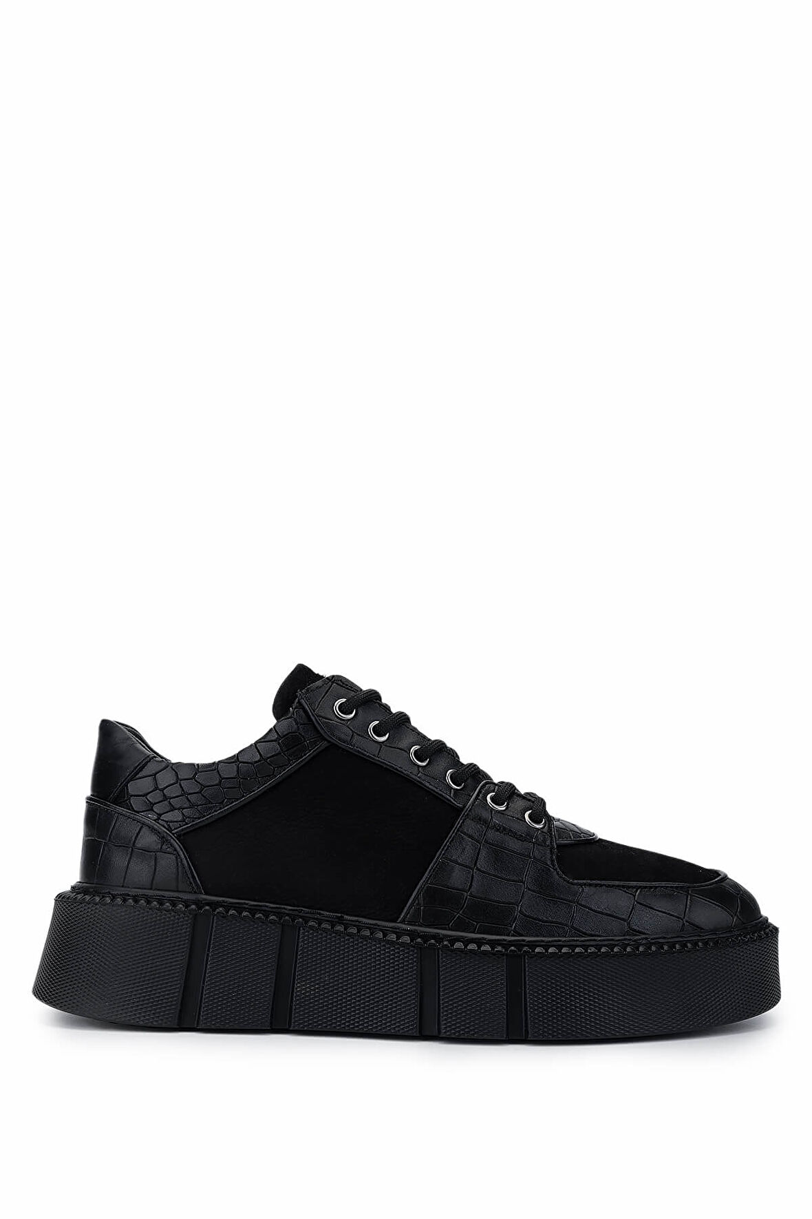 Tamer Tanca Erkek Hakiki Deri Siyah Sneakers & Spor Ayakkabı 352 21416 ERK AYK SK24-25 SIYAH
