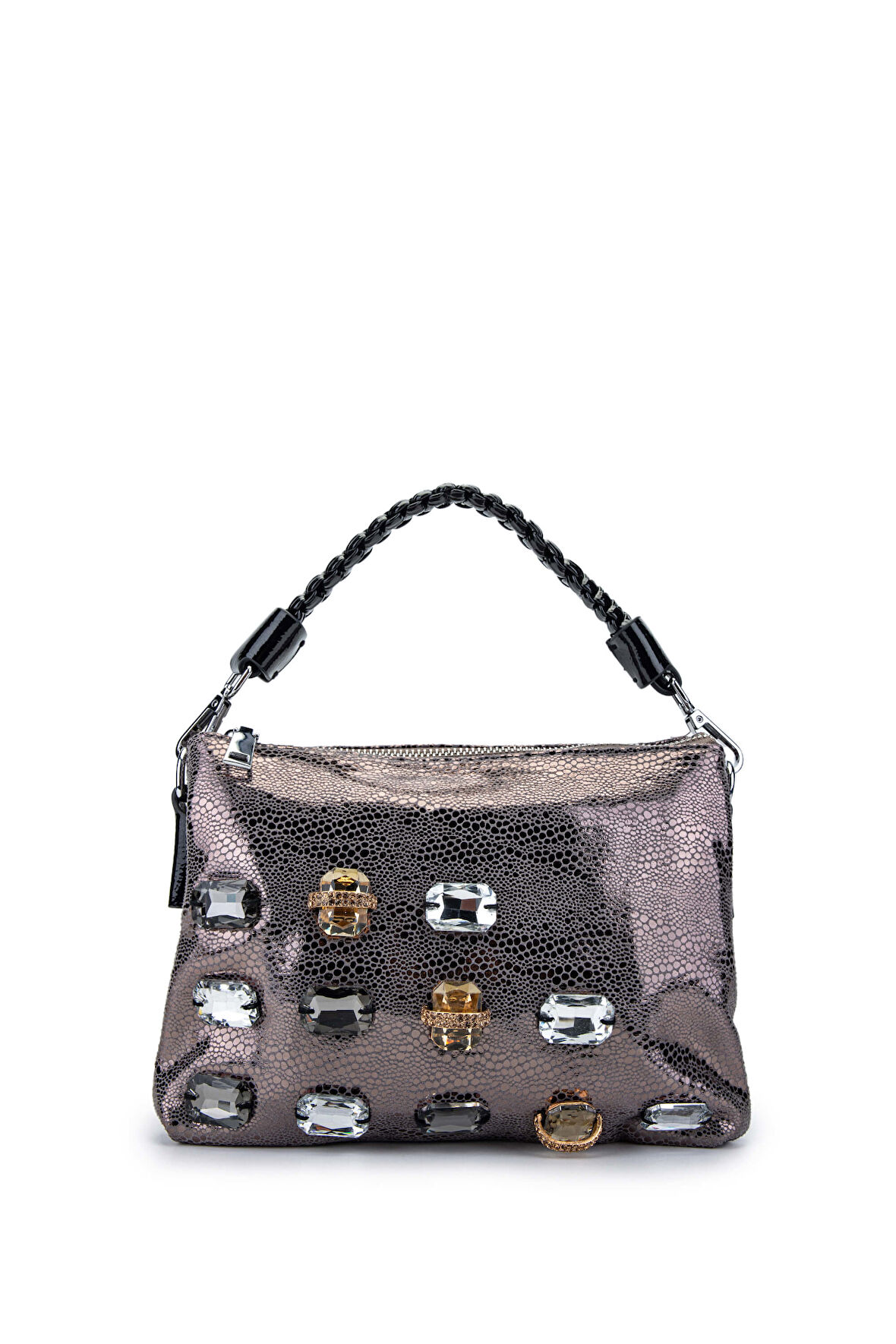 Tamer Tanca Kadın Vegan Metalik Omuz Çanta 921 26853 BN CANTA SK24-25 PEWTER