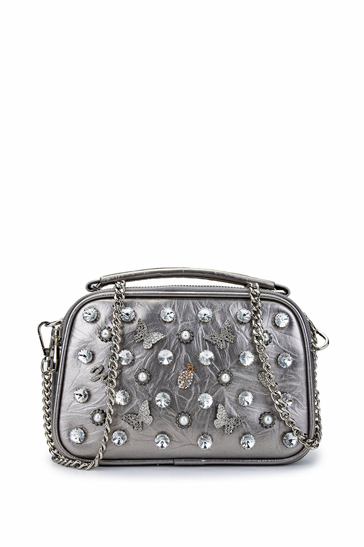 Tamer Tanca Kadın Vegan Metalik Omuz Çanta 921 26889 BN CANTA SK24-25 PEWTER