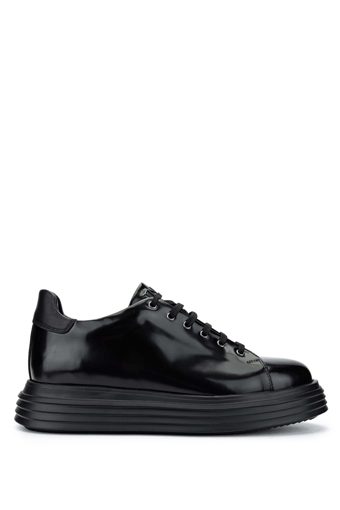 Tamer Tanca Erkek Hakiki Deri Siyah Açma Sneakers & Spor Ayakkabı 698 1139-6 ERK AYK SK24-25 SIYAH ACMA