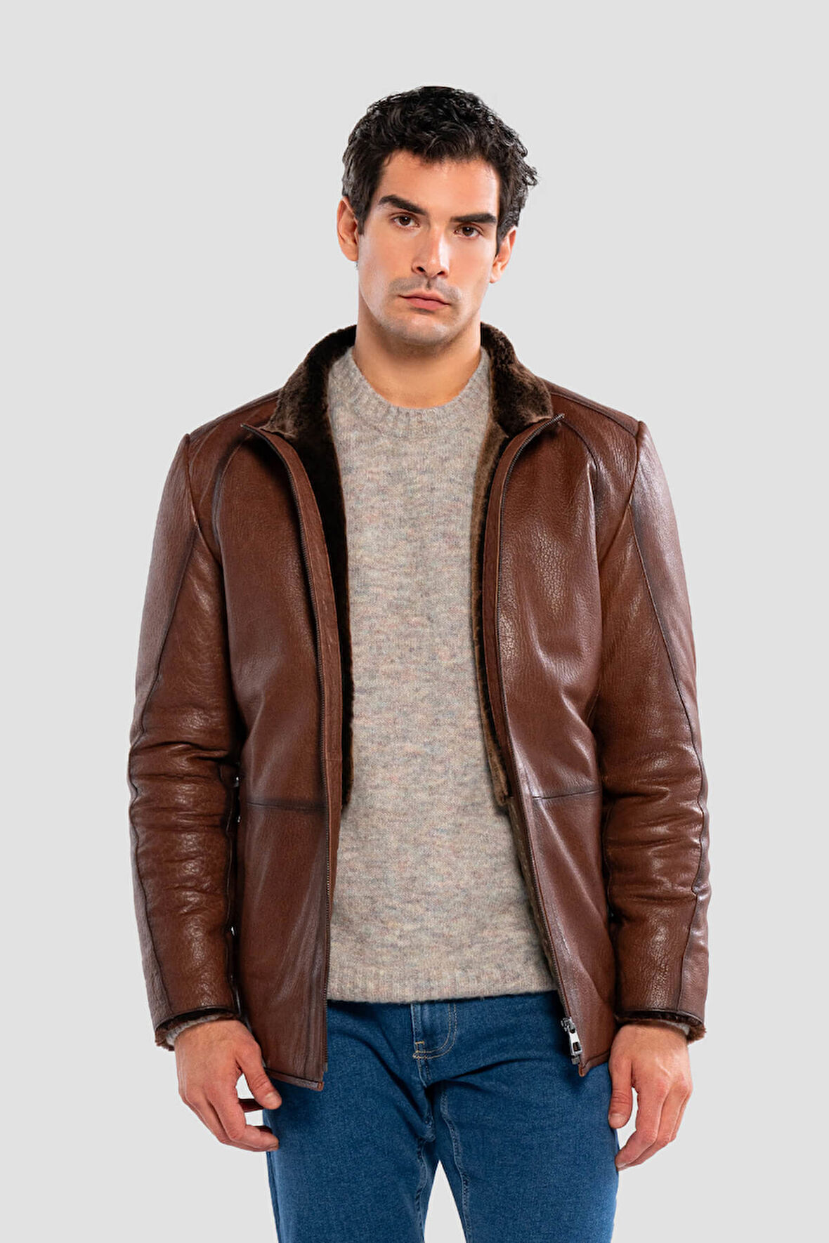 Tamer Tanca Erkek Hakiki Deri Kahverengi Deri Mont 1000 2010 ERK DERIMONT SK24/25 KAHVE JUMBO