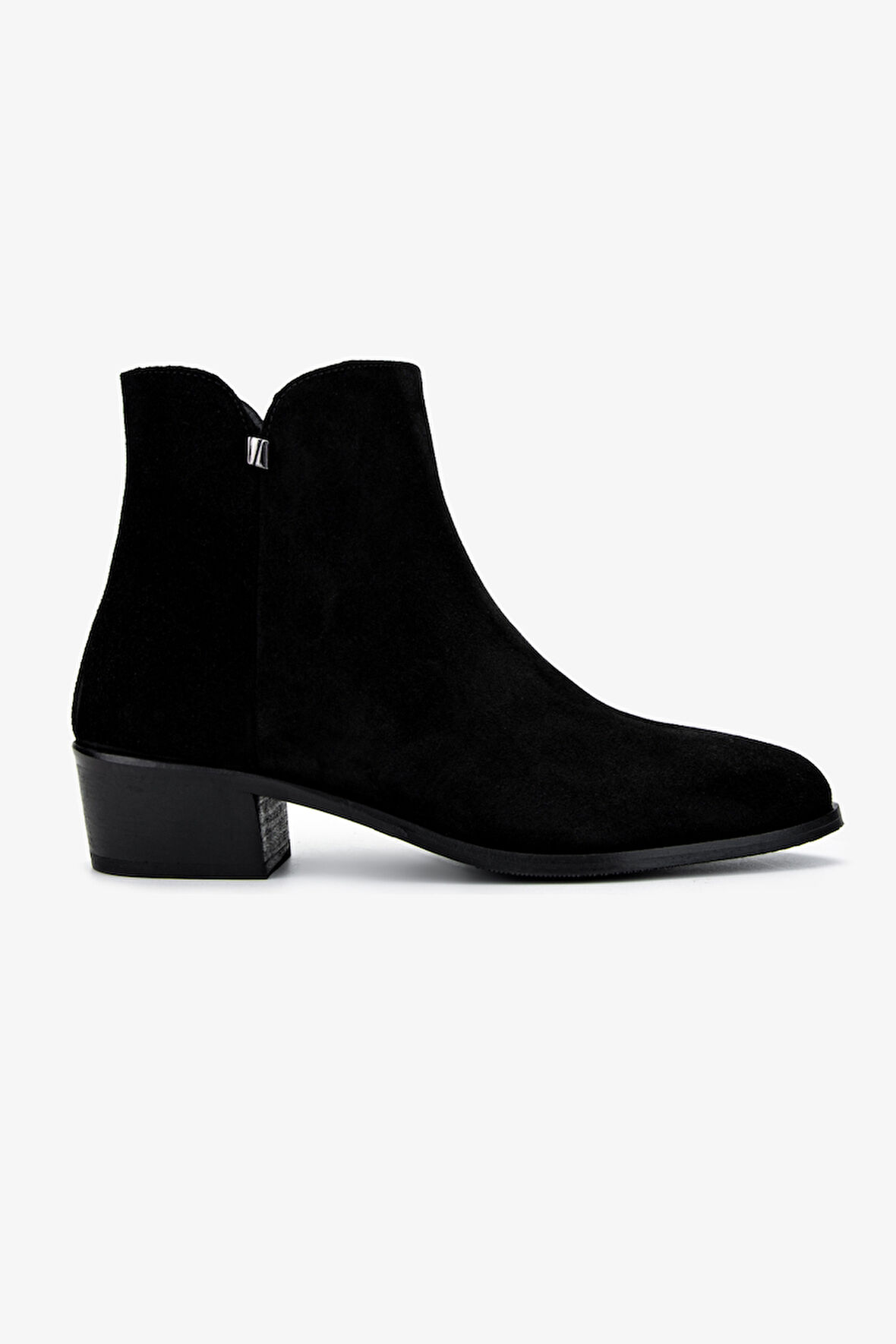 Valmenti Kadın Hakiki Deri Siyah Süet Topuklu Bot 1029 10 BN BOT SK24-25 SIYAH SUET