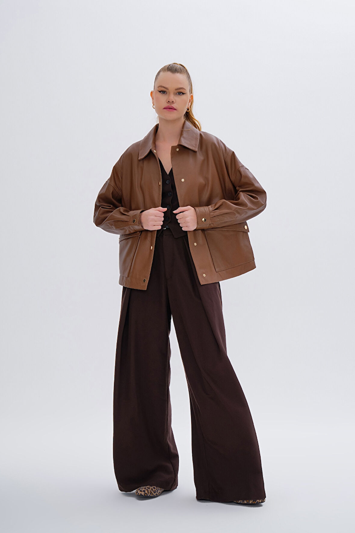 Valmenti Kadın Hakiki Deri Taba Mont 616 Z-3958 BN DERIMONT SK24/25 TABA