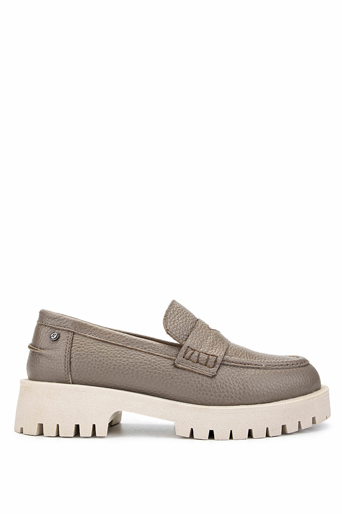 Tamer Tanca Kadın Hakiki Deri Vizon Floter Loafer Ayakkabı 1054 04 BN AYK SK24-25 VIZON FLTR