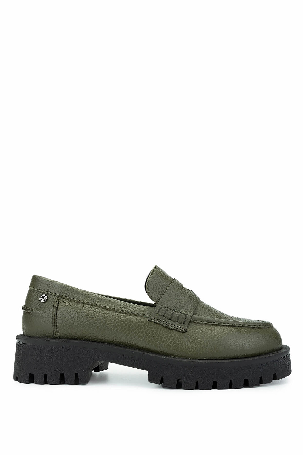 Tamer Tanca Kadın Hakiki Deri Yeşil Loafer Ayakkabı 1054 04 BN AYK SK24-25 YESIL FLTR