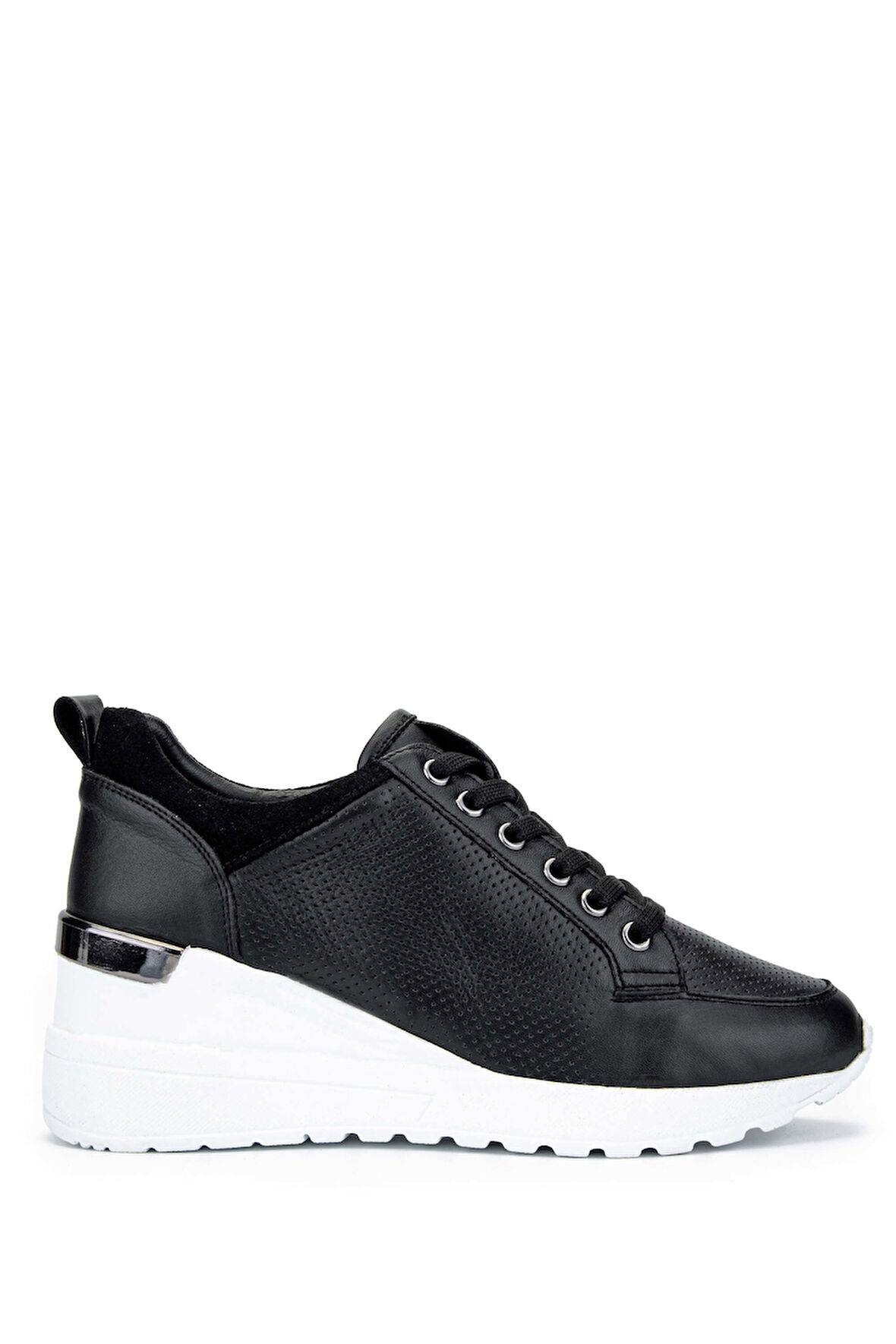 Tamer Tanca Kadın Hakiki Deri Siyah Deri Sneakers & Spor Ayakkabı 1063 04 BN AYK SK24-25 SIYAH DR
