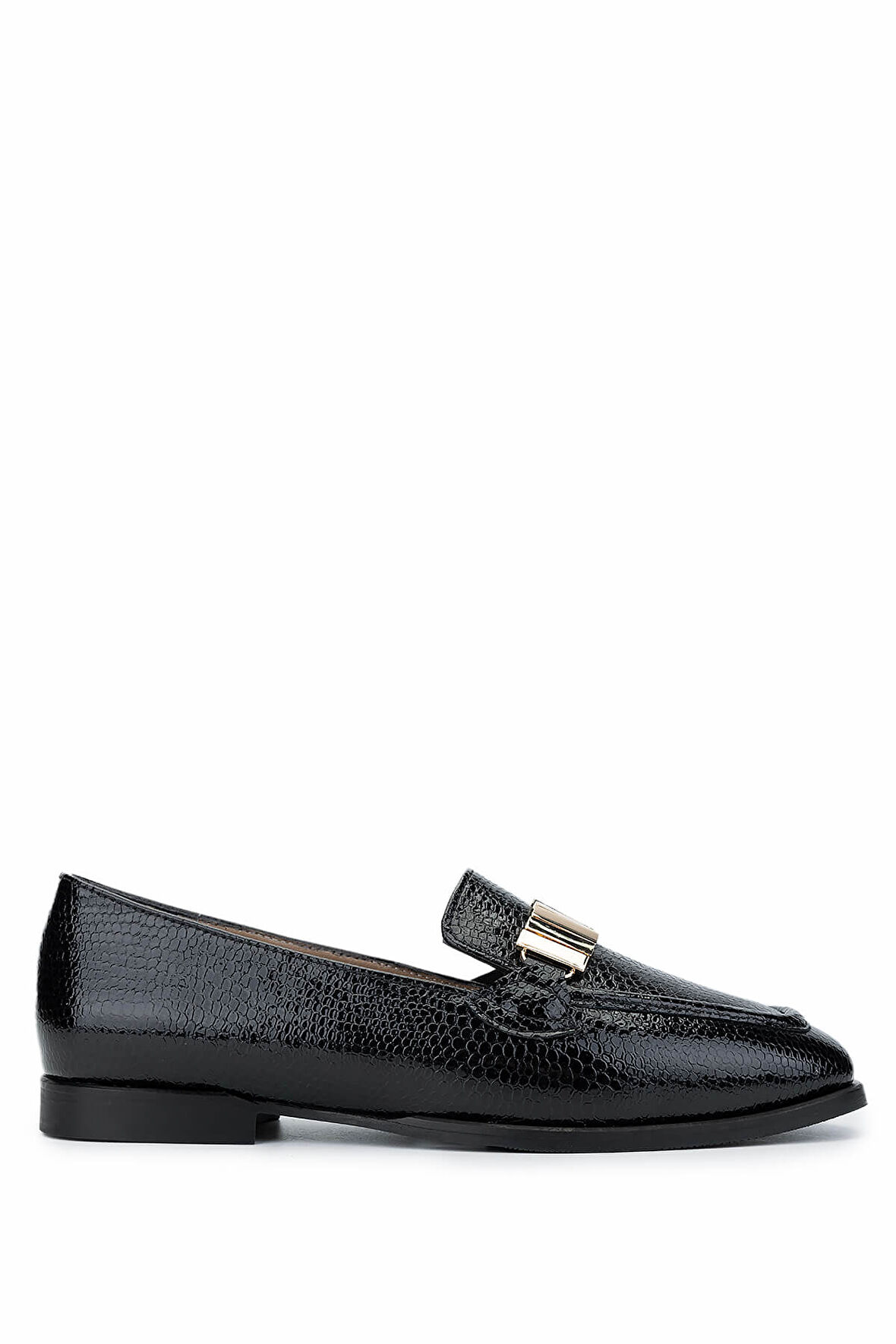 Tamer Tanca Kadın Hakiki Deri Siyah Loafer Ayakkabı 945 11245-1 BN AYK SK24-25 SYH PTK BSK