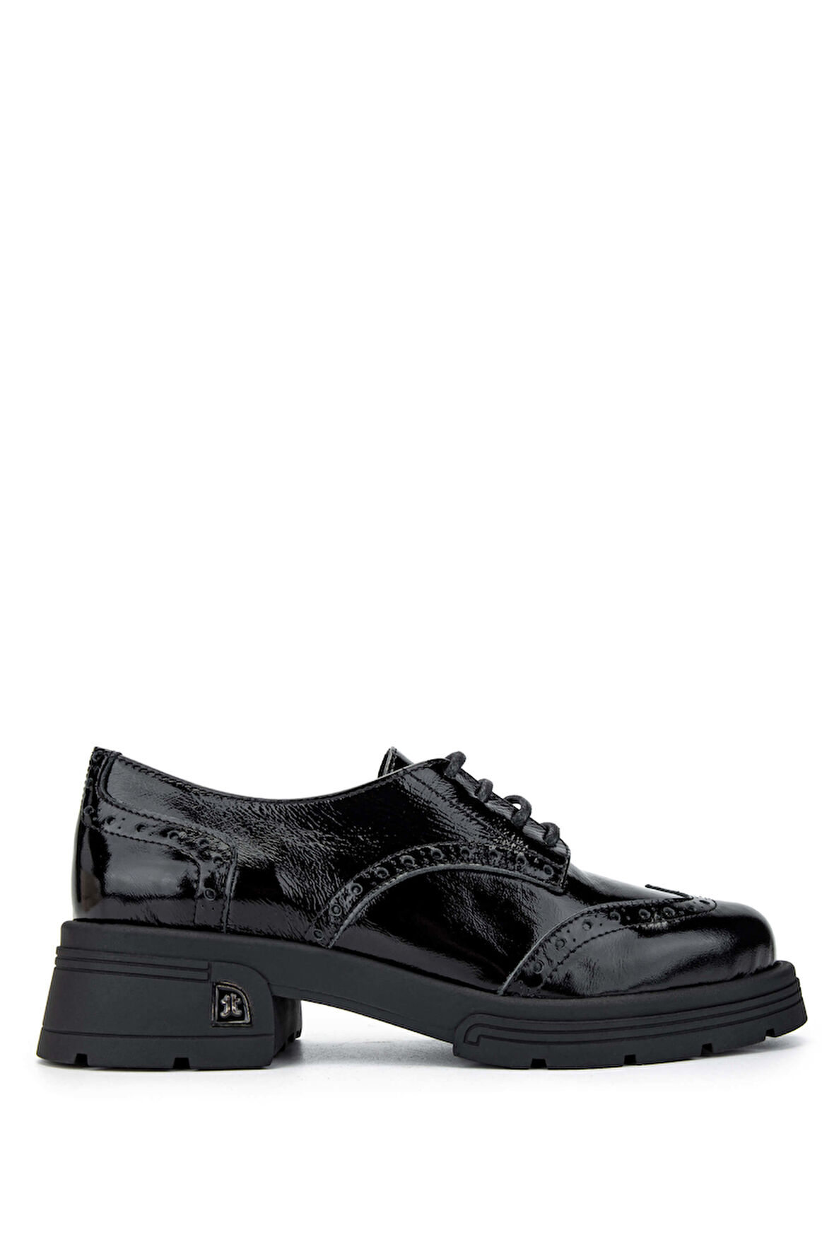 Tamer Tanca Kadın Hakiki Deri Siyah Rugan Casual Ayakkabı 33 2006 BN AYK SK24-25 SIYAH RGN