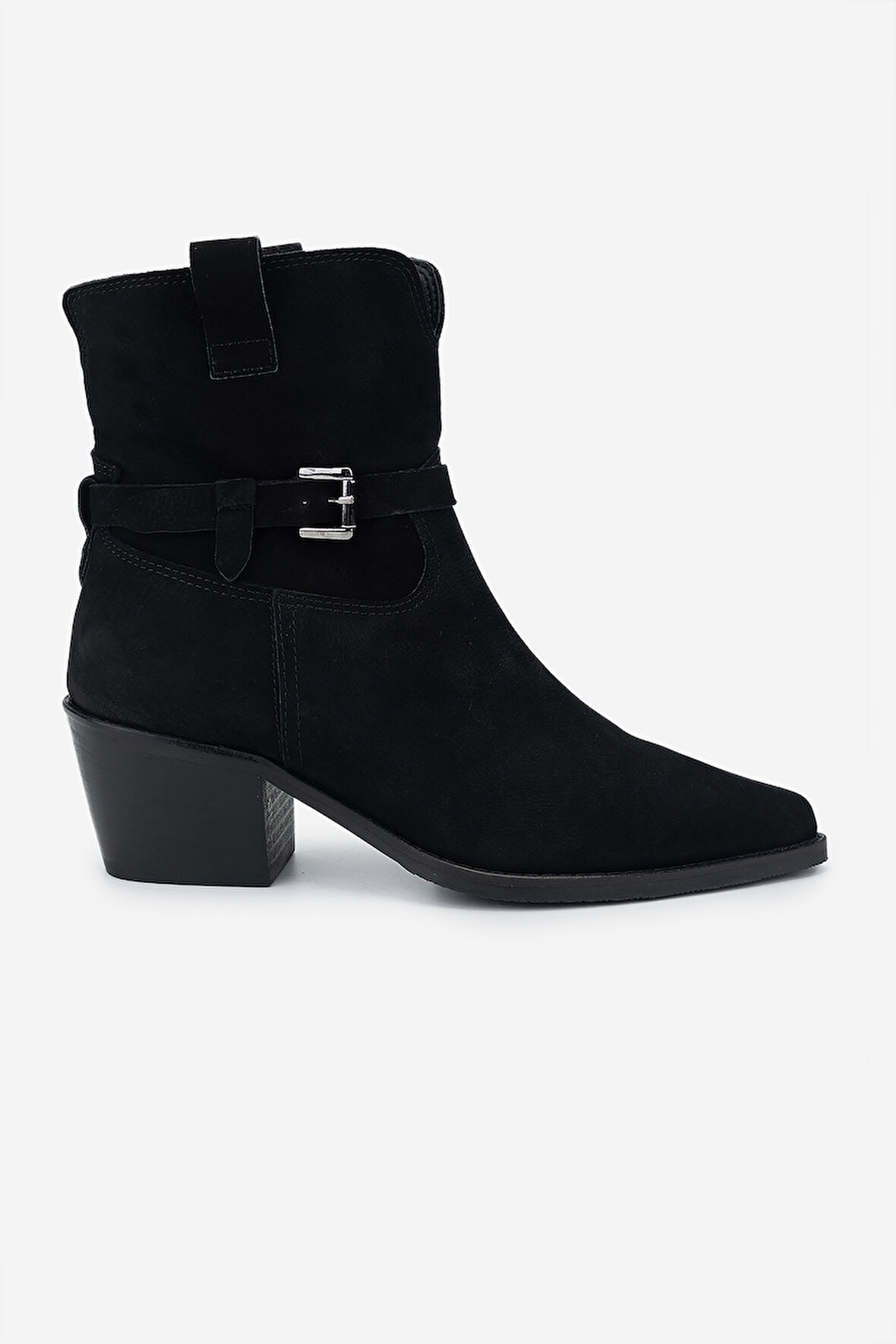 Valmenti Kadın . Siyah Nubuk Topuklu Bot 1075 055172-35 BN BOT SK24-25 SIYAH NBK