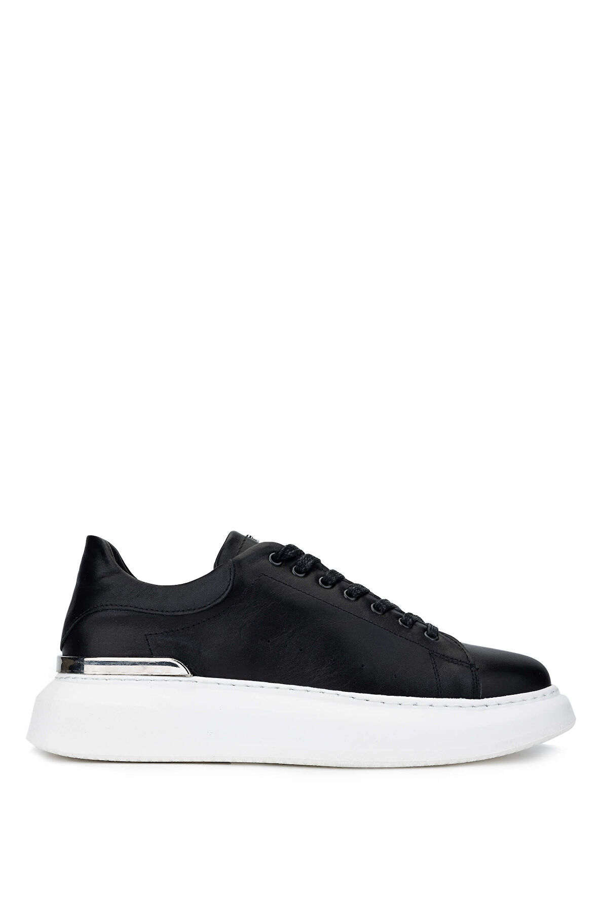 Tamer Tanca Erkek Hakiki Deri Siyah/Beyaz Sneakers & Spor Ayakkabı 933 BACKS ERK AYK SK24-25 SYH DR/BYZ