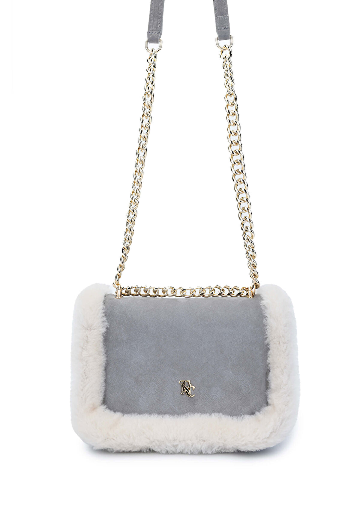 Tamer Tanca Kadın Hakiki Deri Gri Nubuk Omuz Çanta 301 3022 ERK CNT SK24-25 GRI NBK