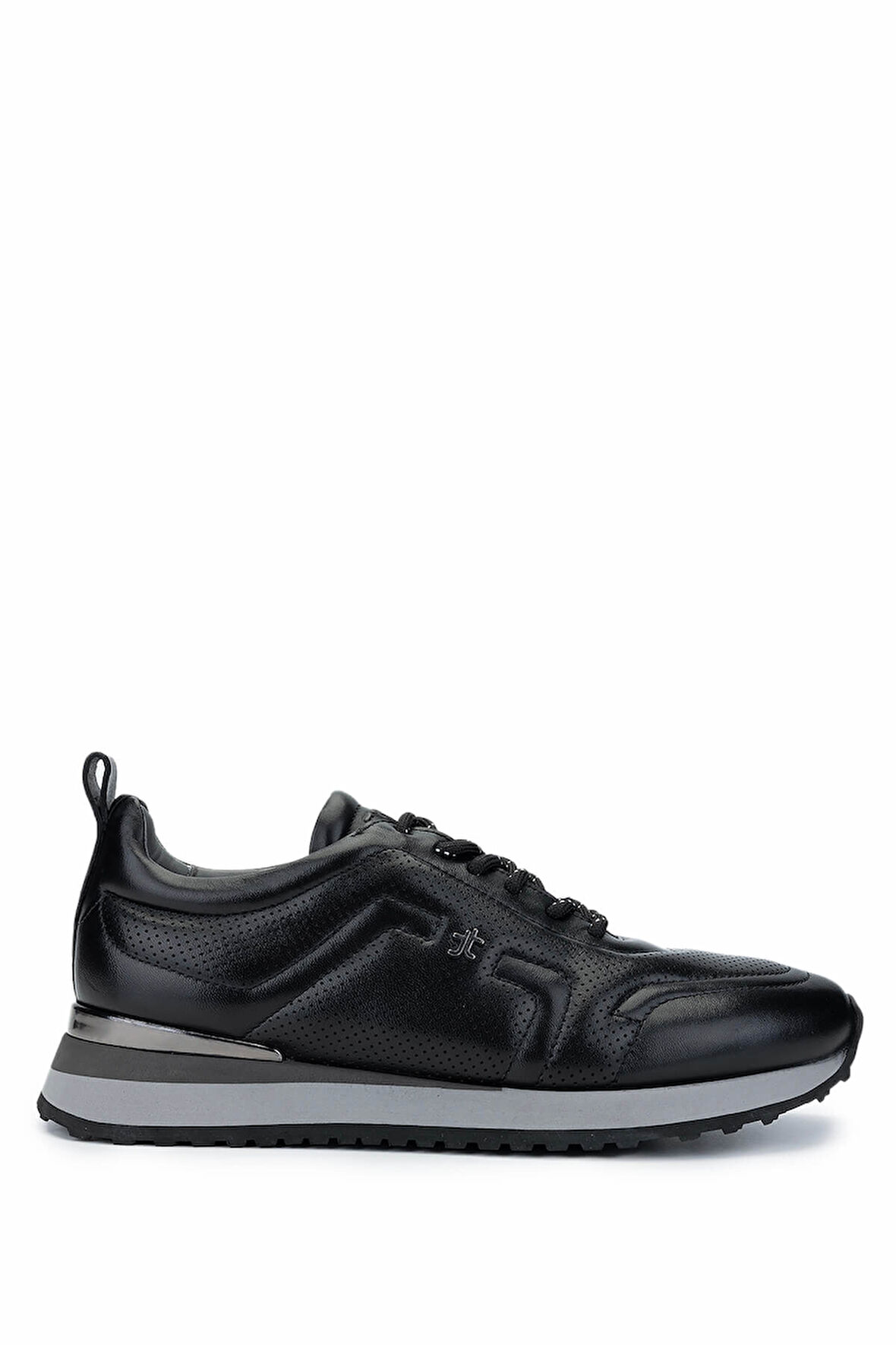 Tamer Tanca Erkek Hakiki Deri Siyah Sneakers & Spor Ayakkabı 383 5960 ERK AYK SK24-25 SIYAH SLVR