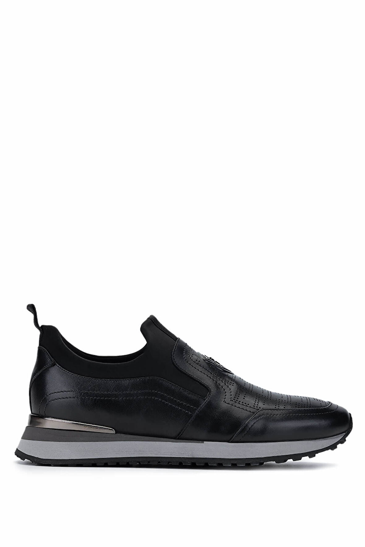 Tamer Tanca Erkek Hakiki Deri Siyah Sneakers & Spor Ayakkabı 383 6276 ERK AYK SK24-25 SIYAH SLVR