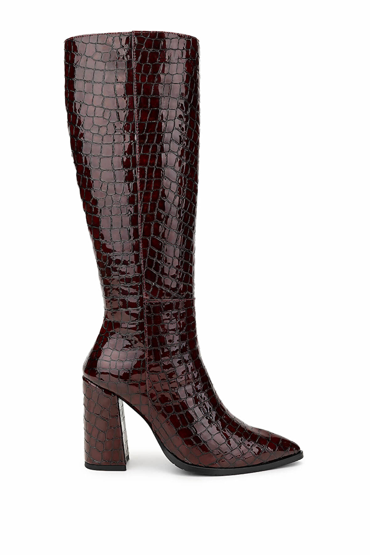 Tamer Tanca Kadın Hakiki Deri Bordo Casual Çizme 33 409-1 BN CZM SK24-25 BORDO KROKO