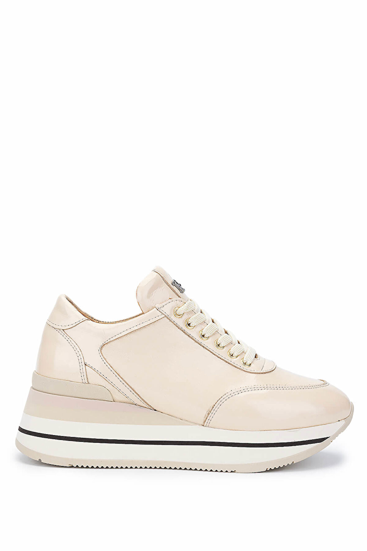 Tamer Tanca Kadın Hakiki Deri Bej Rugan Sneakers & Spor Ayakkabı 923 1200 BN AYK Y25 BEJ RGN
