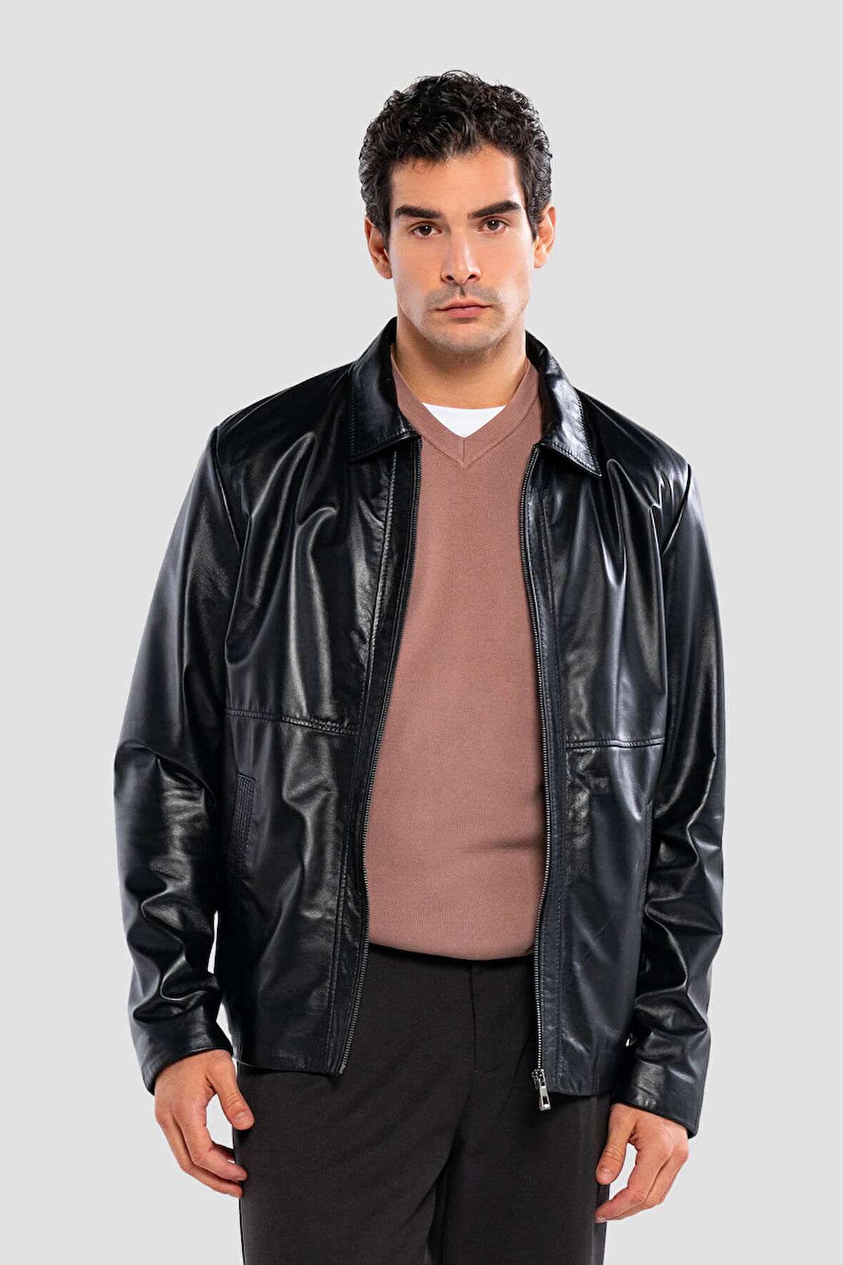 Tamer Tanca Erkek Hakiki Deri Siyah Deri Mont 415 K-1328 ERK DR MONT SK24/25 SIYAH DR