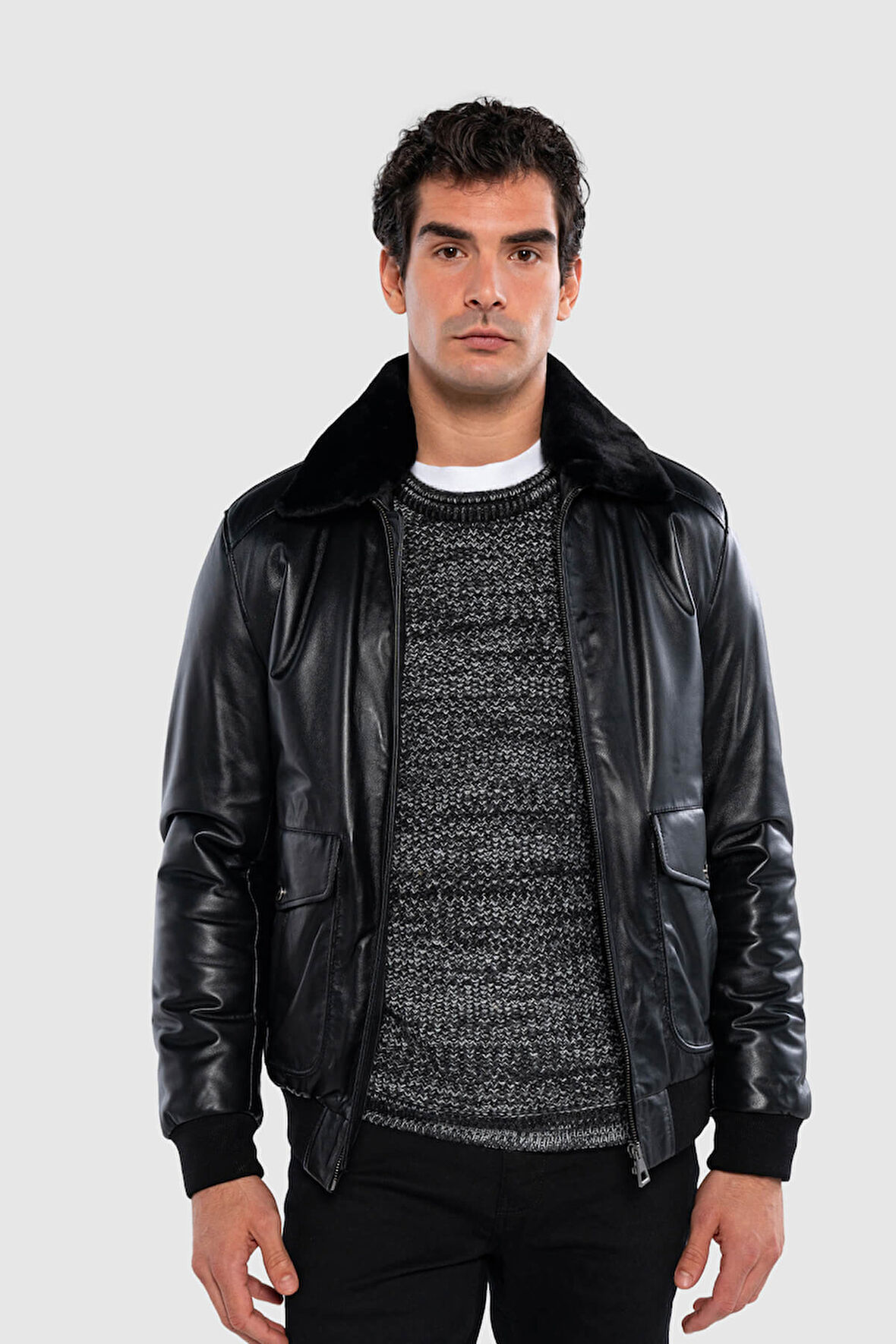 Tamer Tanca Erkek Hakiki Deri Siyah Deri Mont 415 KLJ-2071 ERK DR MONT SK24/25 SIYAH DR