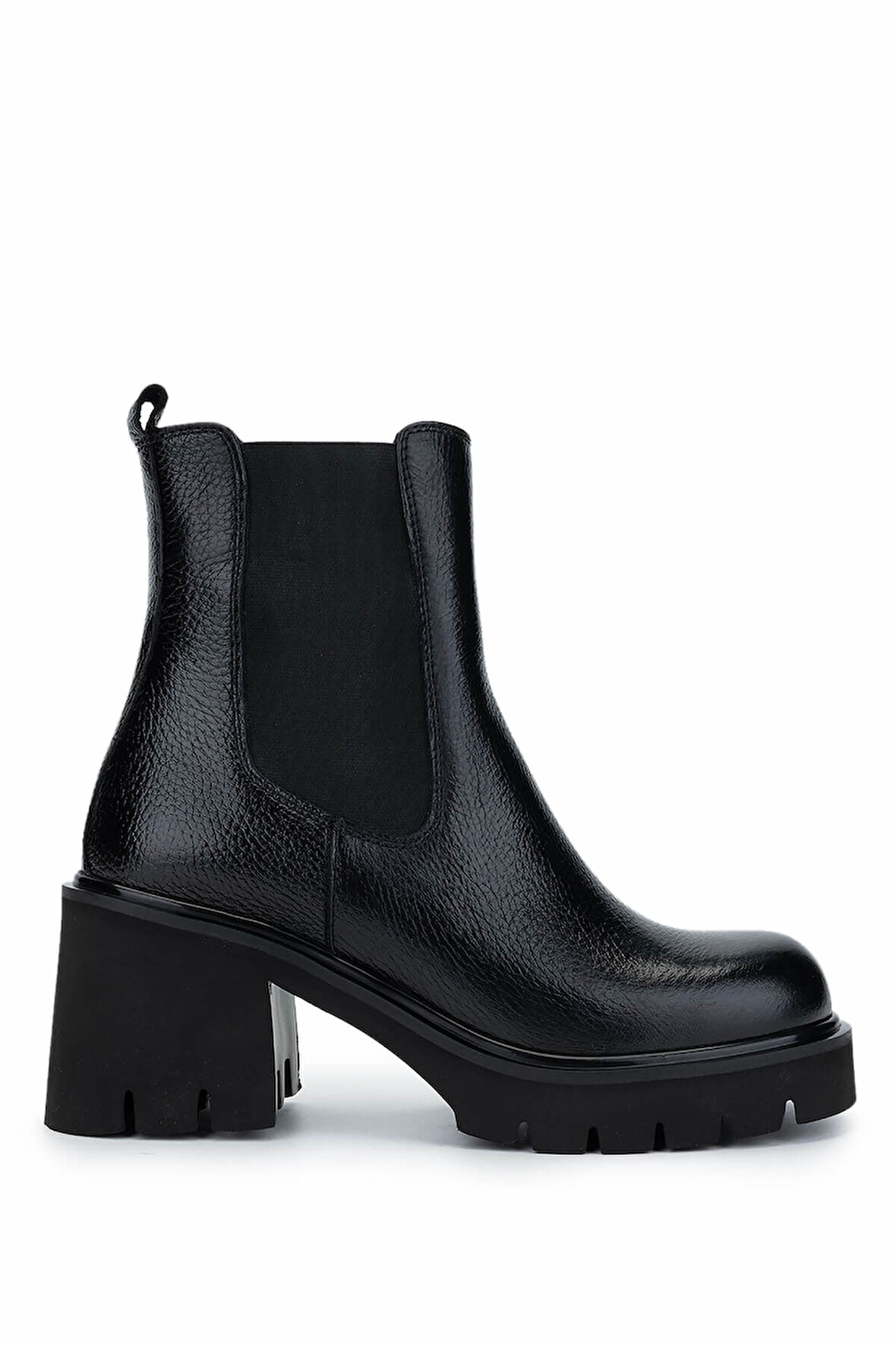 Tamer Tanca Kadın Hakiki Deri Siyah Floter Casual Bot 33 52002 BN BOT SK24-25 SIYAH FLTR