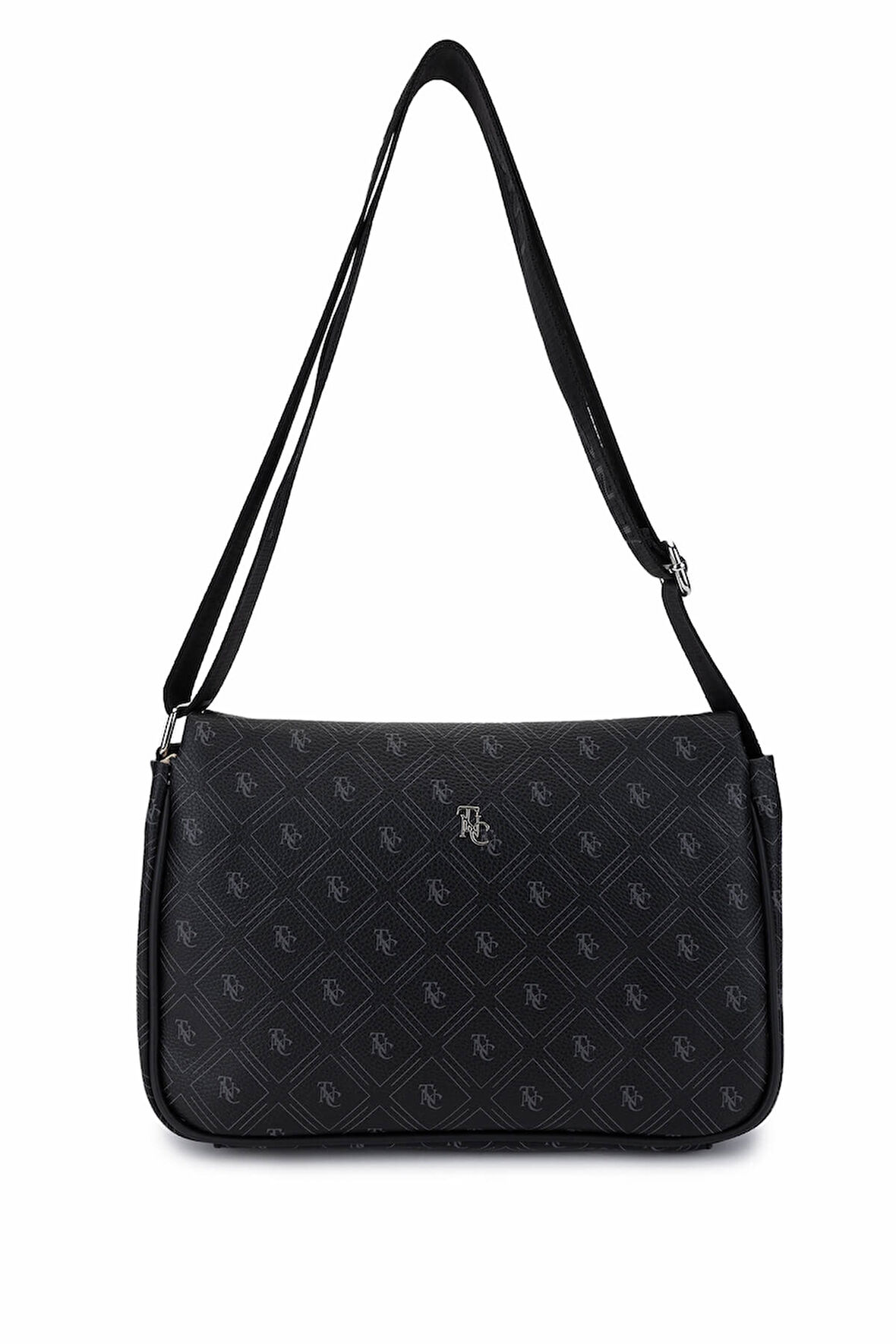 Tamer Tanca Kadın Vegan Siyah Desen Omuz Çanta 743 2323 BN CANTA SK24-25 SIYAH GFRJ