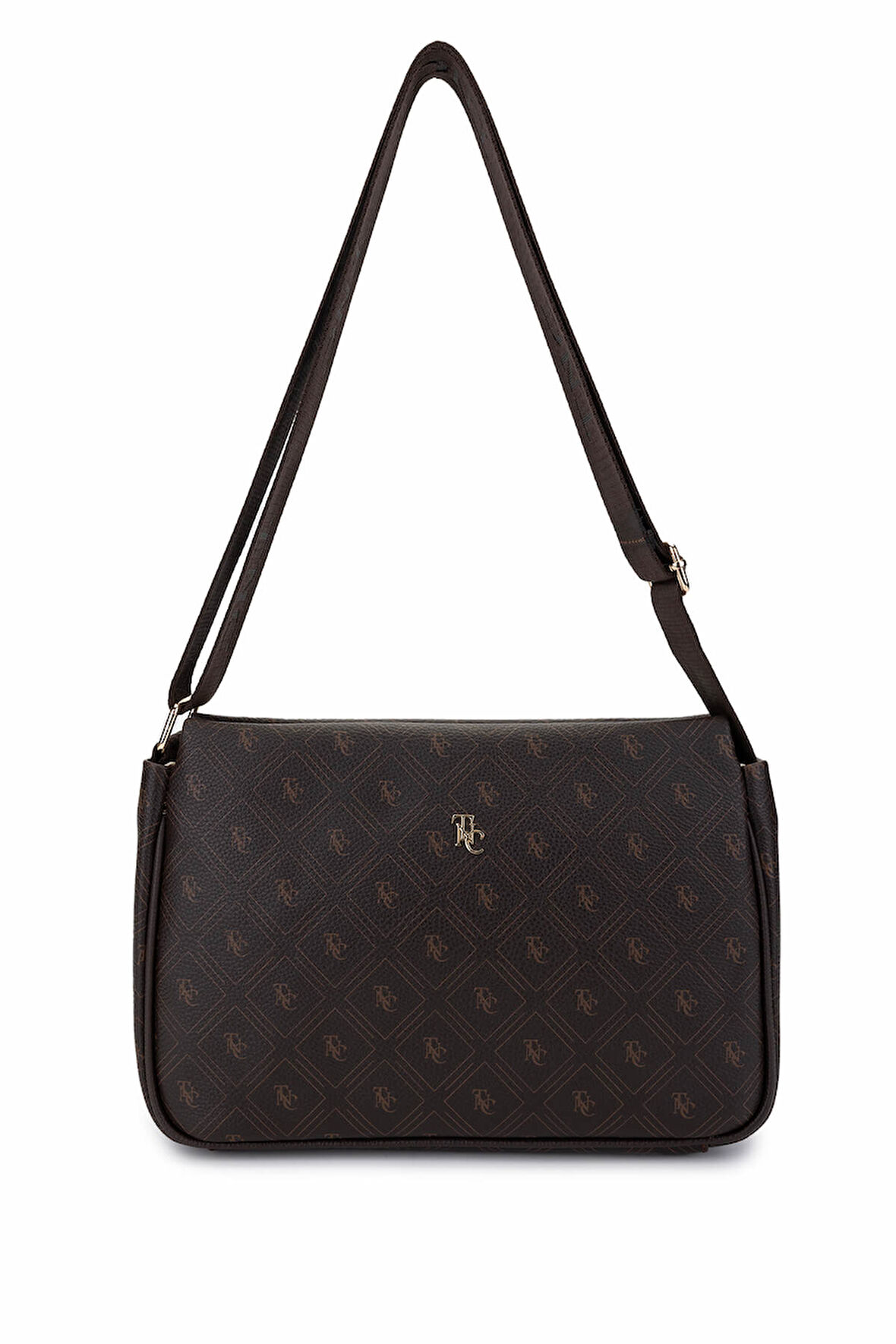 Tamer Tanca Kadın Vegan Kahverengi Desen Omuz Çanta 743 2323 BN CANTA SK24-25 KAHVE GFRJ